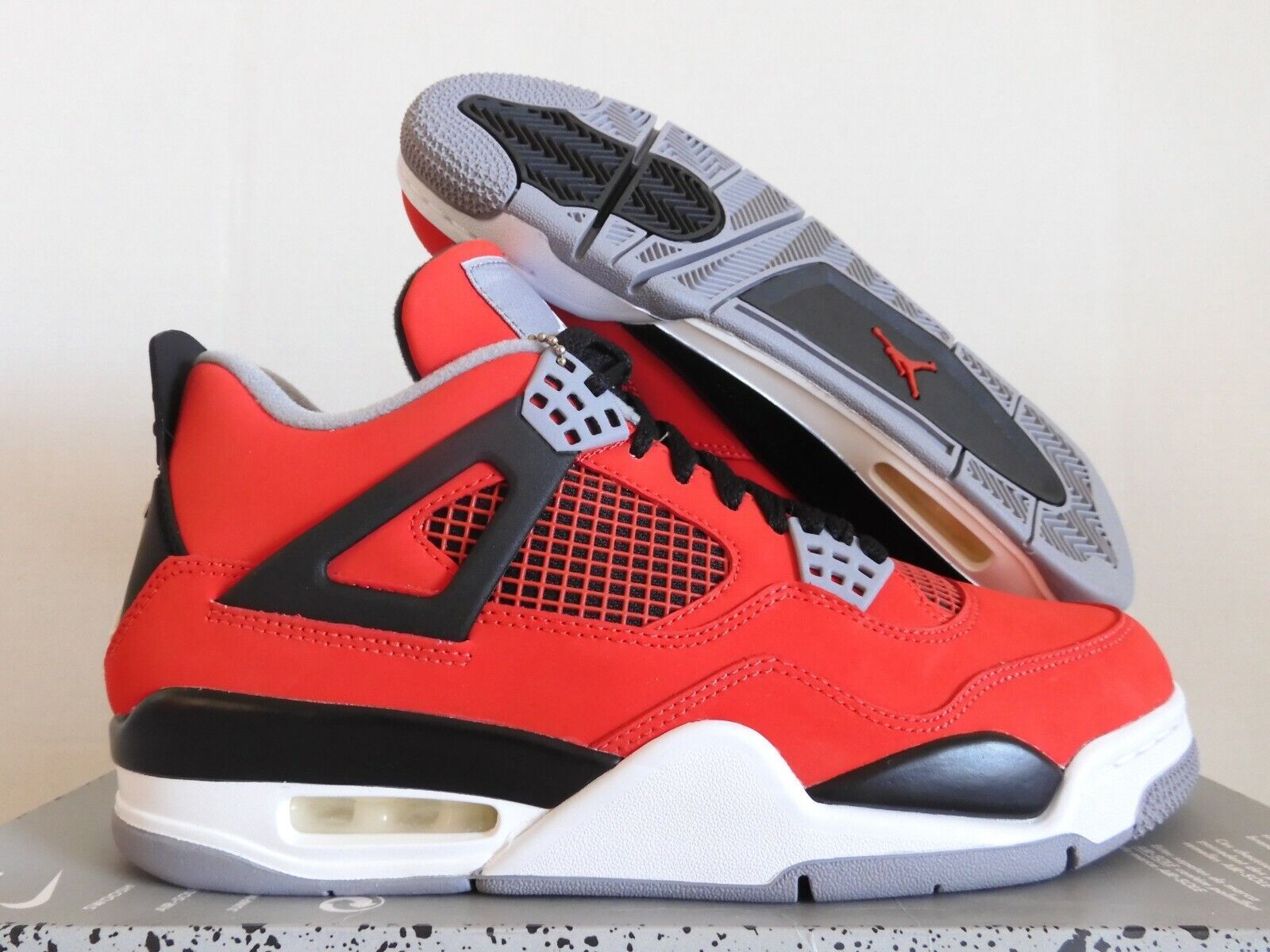 1600x1200 NIKE AIR JORDAN 4 RETRO &;TORO BRAVO&; FIRE RED WHITE BLACK SZ 8 [308497 603]