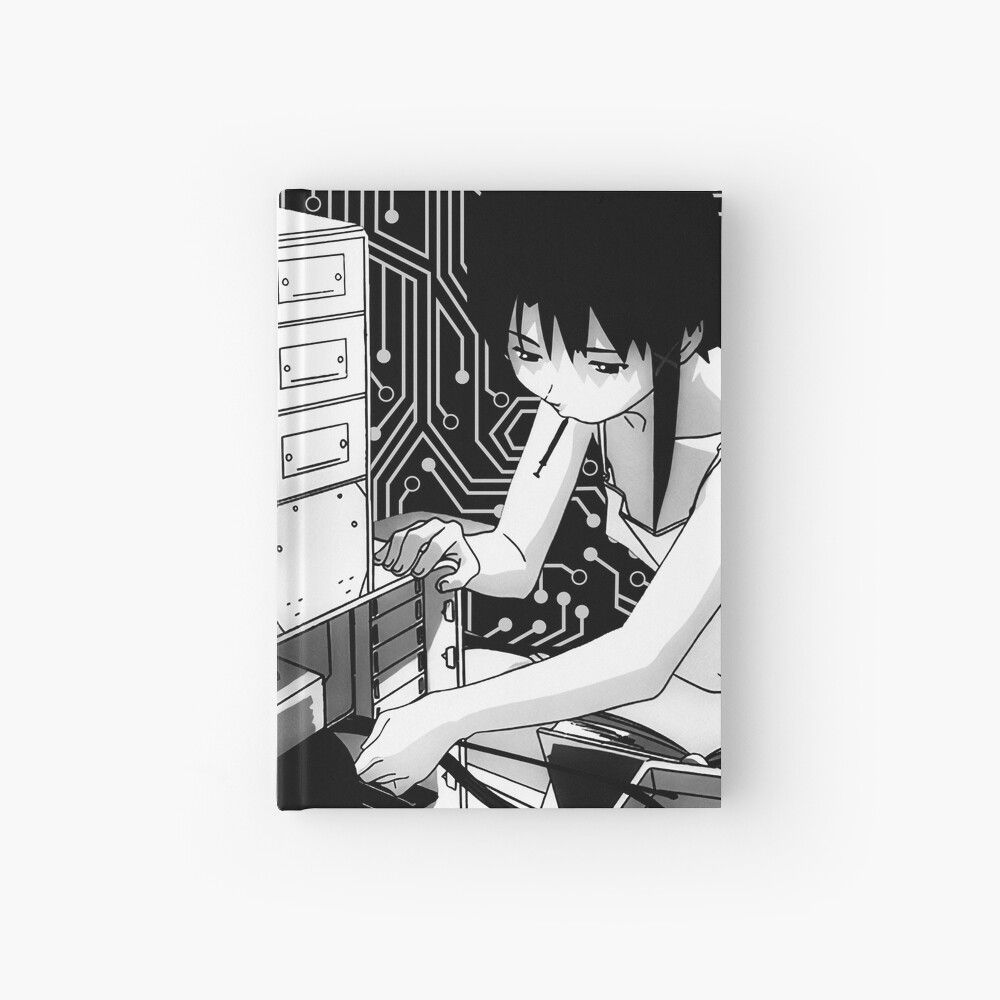 1000x1000 Serial Experiments Lain Aesthetic Anime Girl Hardcover Journal