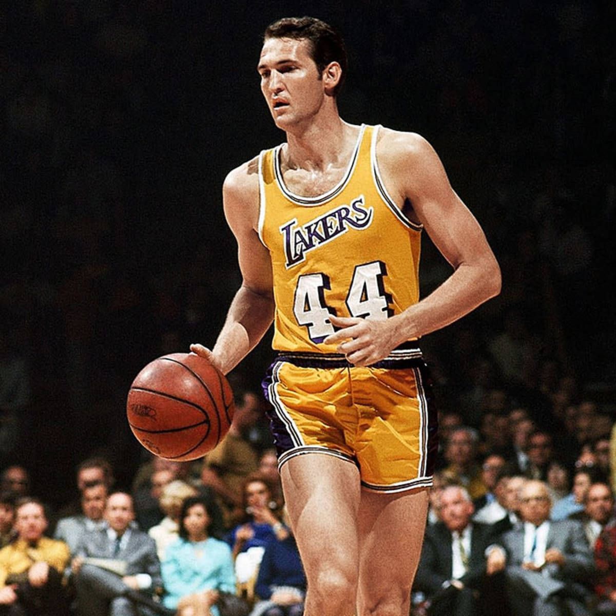 1200x1200 Download Jerry West Basketball Dribble 1969 NBA Finals Wallpaper