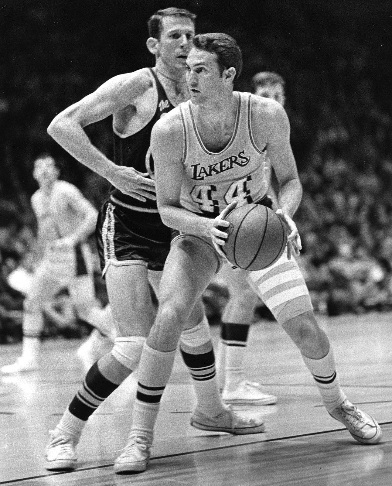 1291x1600 Download Jerry West Basketball Defense Golden State Warriors Wallpaper