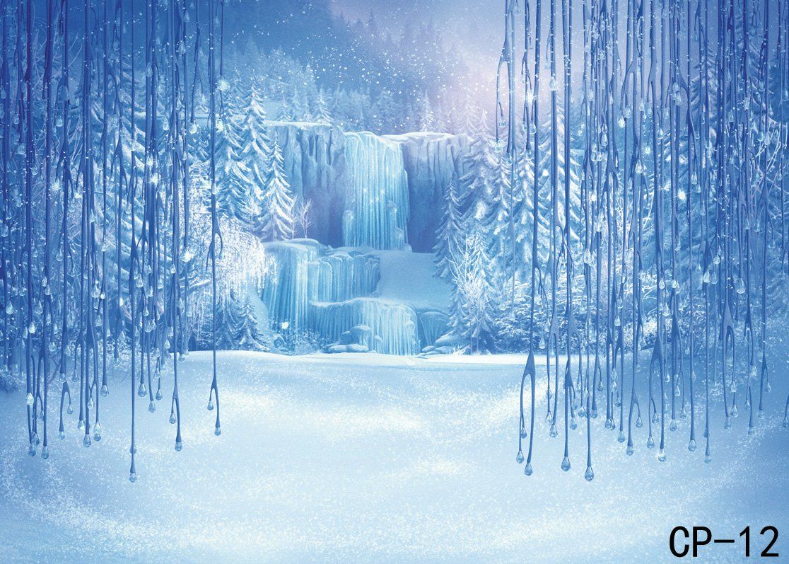 1116x797 Amazon.com : LYWYGG 7x5ft Ice And Snow White World Photography Backdrops Background Christmas Winter Frozen Snow Ice Crystal Pendant World For Children Photo Studio Props Backdrop CP 12