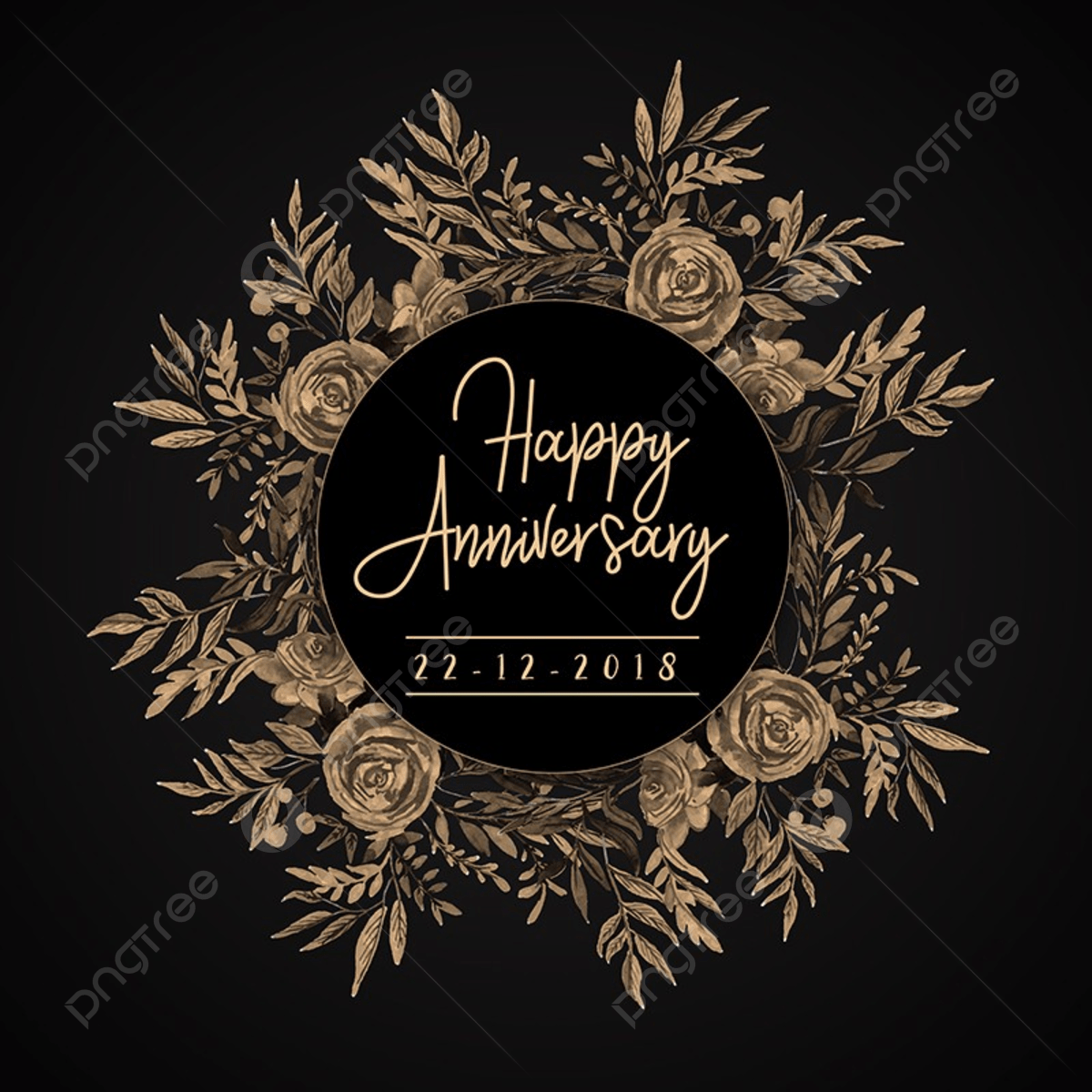 1200x1200 Watercolor Vintage Floral Happy Anniversary Template Download on Pngtree