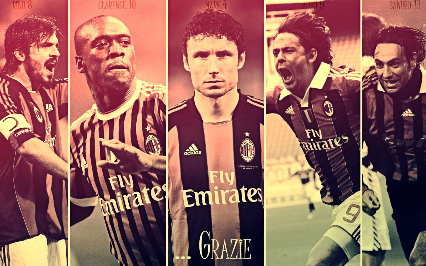1440x900 Download wallpaper wallpaper, sport, football, legends, AC Milan, players, Clarence Seedorf, Filippo Inzaghi, section sports in resolution 1440x900