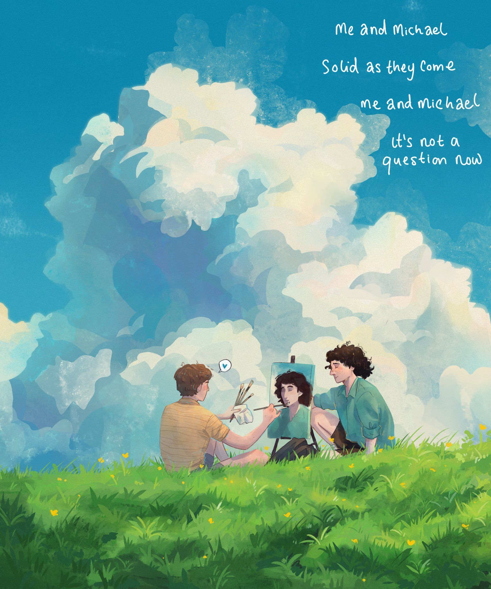 1707x2048 anna ☁️ FREE PALESTINE on X: me and michael #StrangerThings #byler #bylerfanart / X