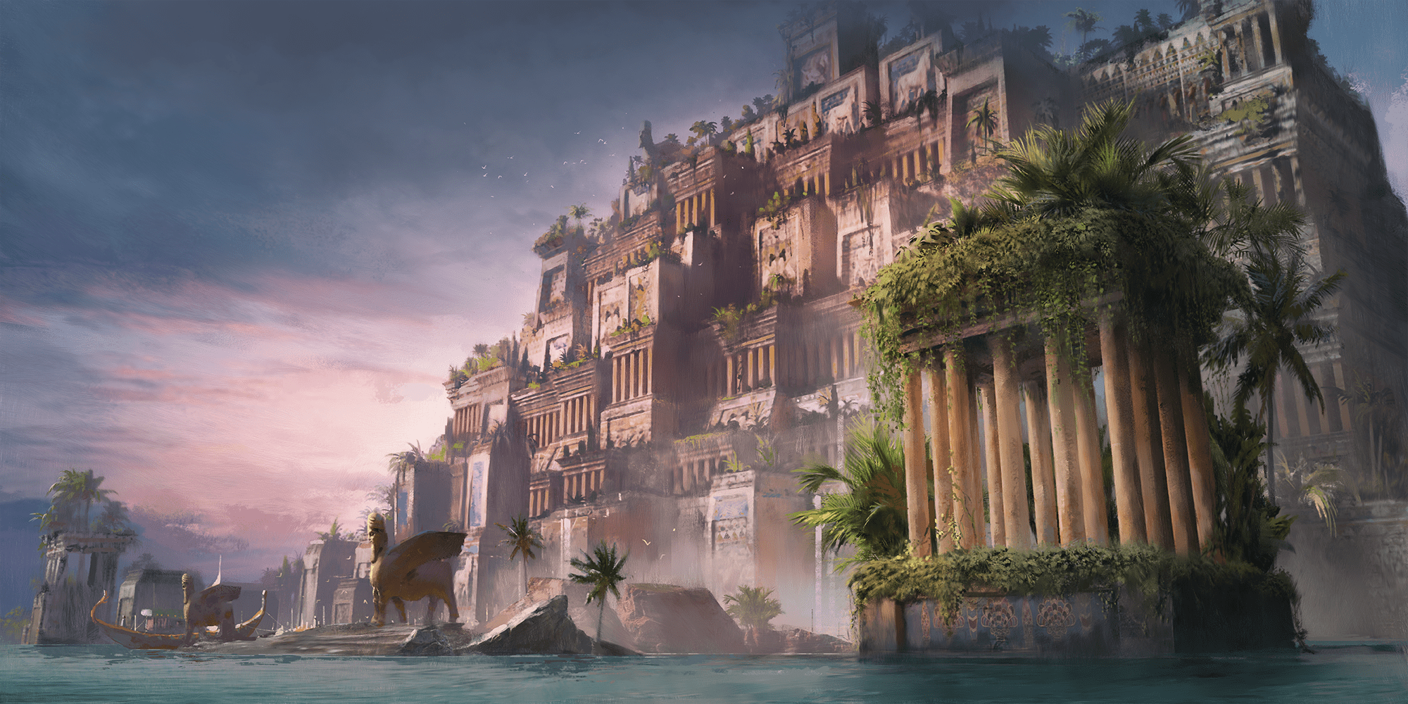 2000x1000 Hanging Gardens (Artist's Impression) (Illustration) History Encyclopedia
