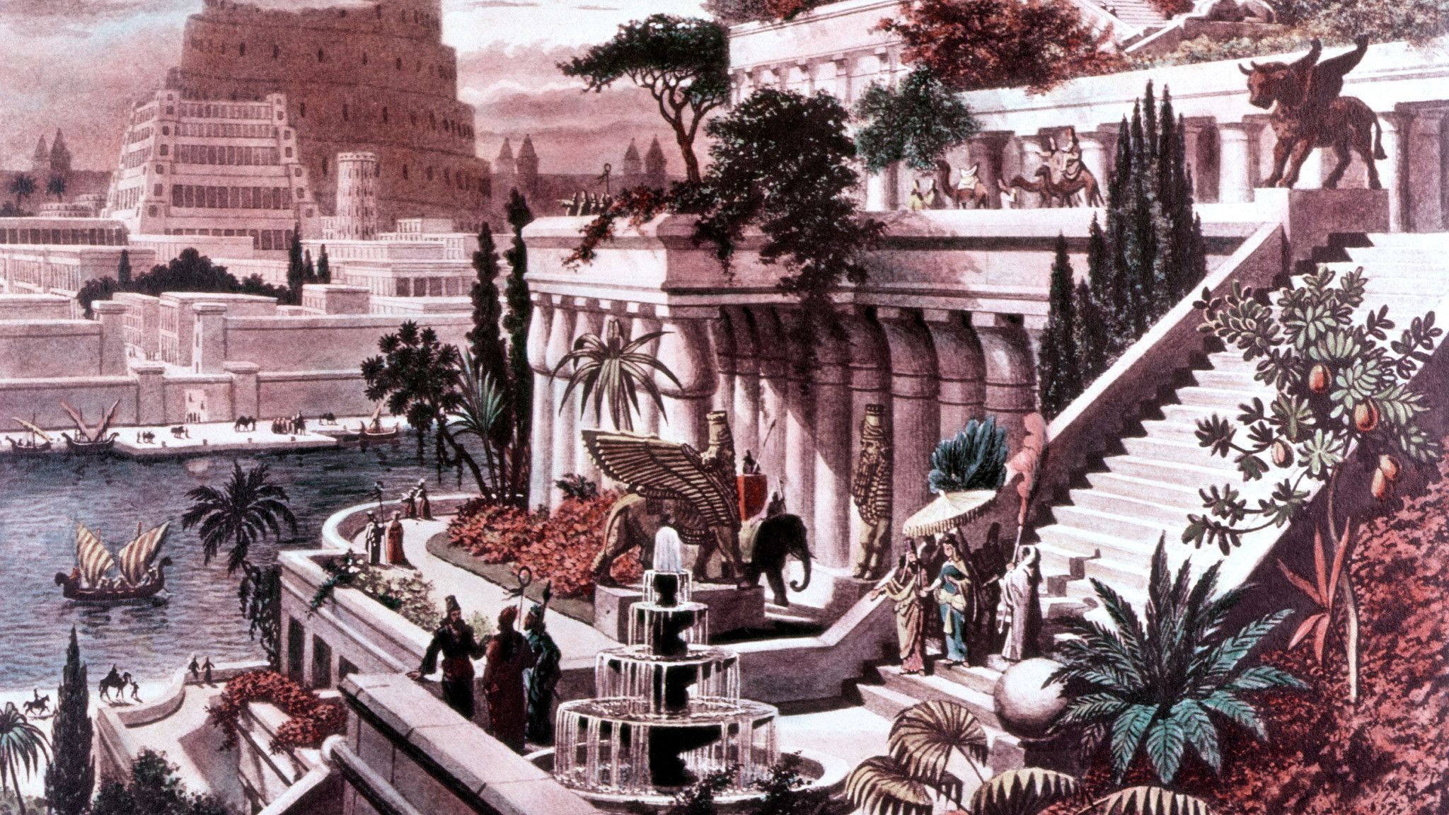 2048x1152 The Hanging Gardens of Babylon. Wonders of the World