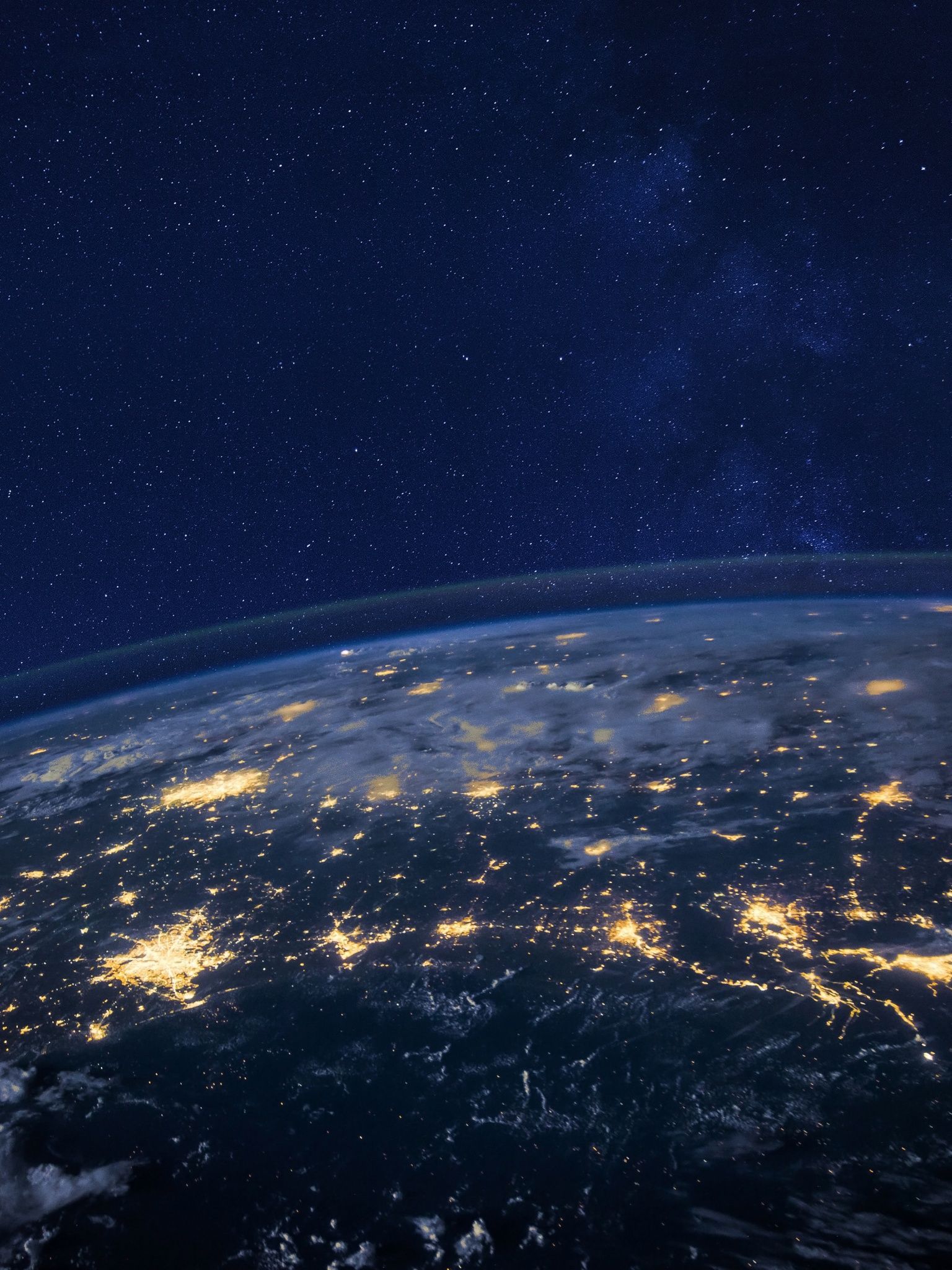 1536x2048 Earth Wallpaper 4K, Starry sky, Night, World, Dark