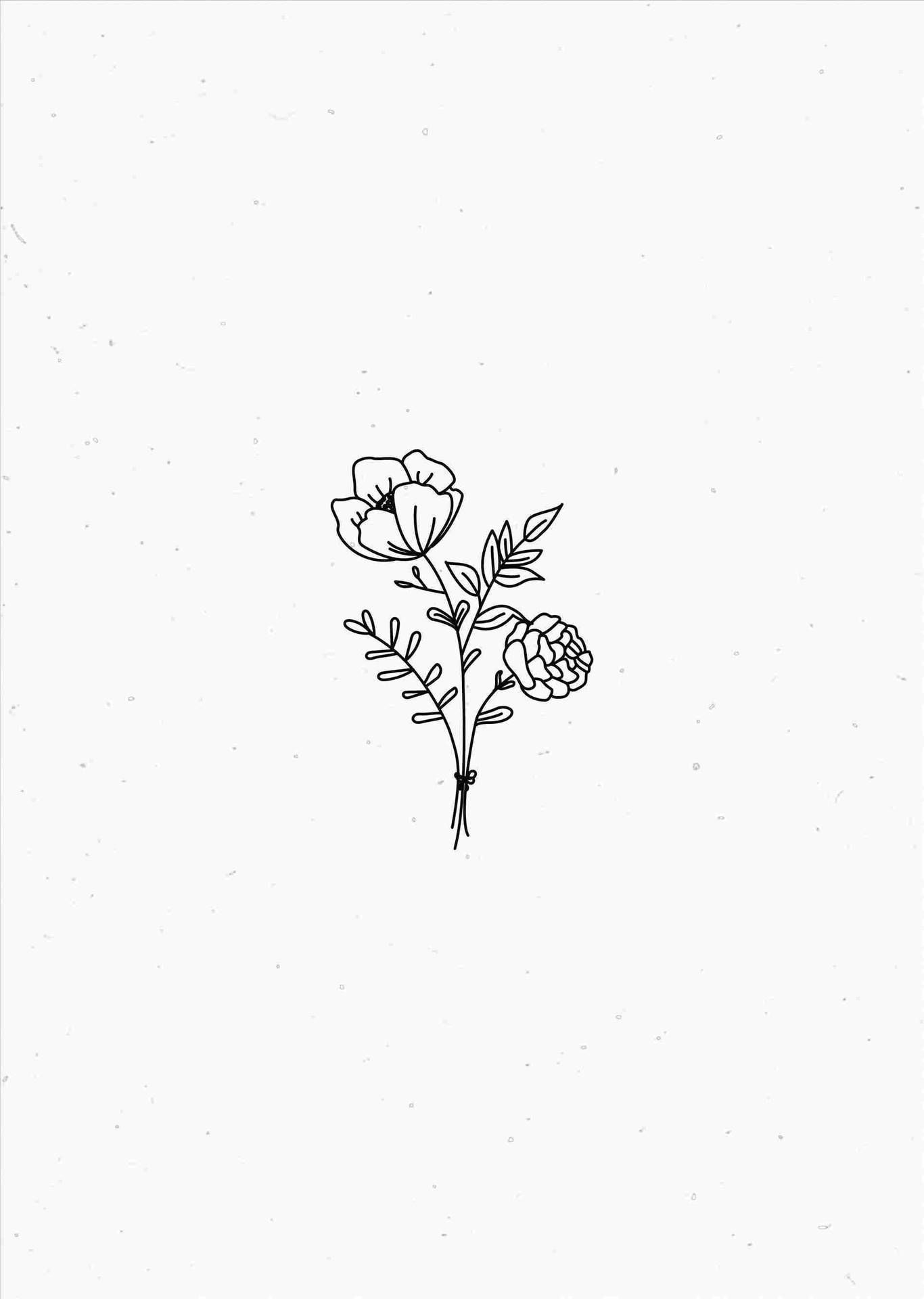 1366x1920 Download Minimalist Aesthetic Drawing Flowers Wallpaper