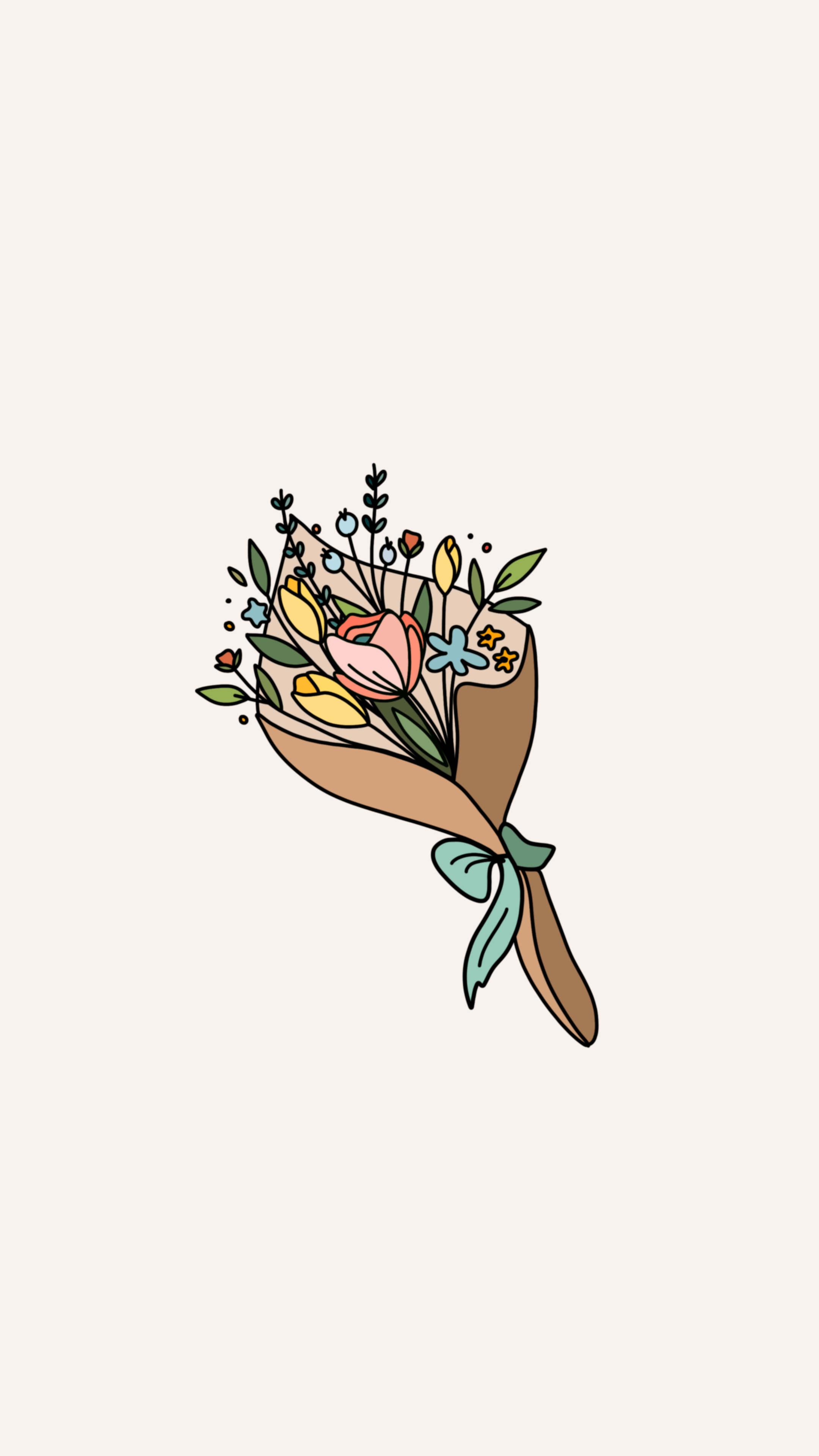 2160x3840 Aesthetic Flower Illustration Wallpaper