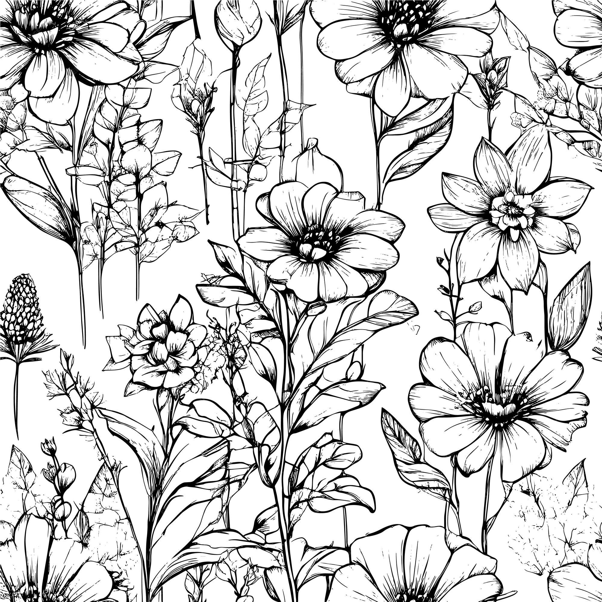 Flower Sketch Wallpapers - Top Free Flower Sketch Backgrounds