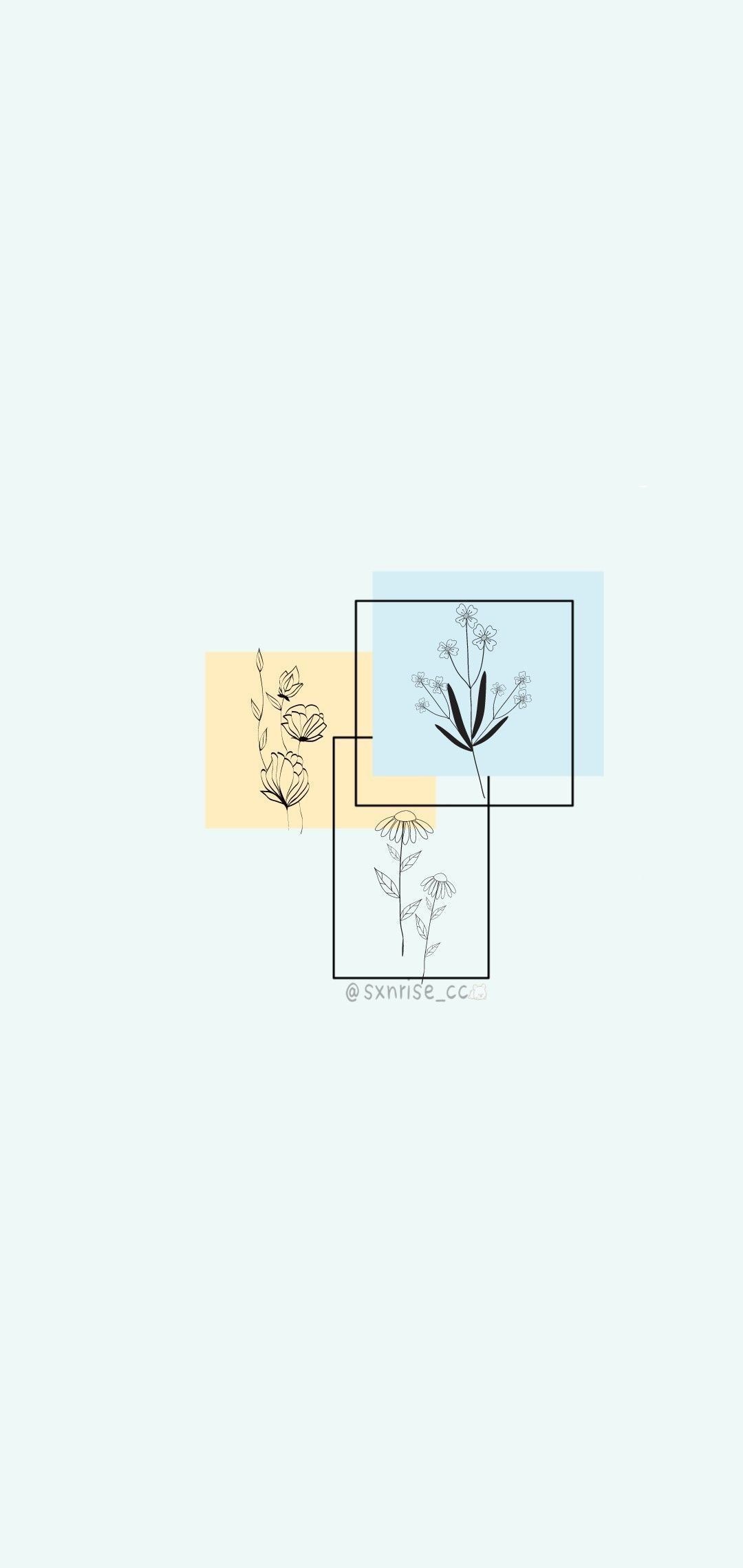 1080x2280 Aesthetic flower drawing Wallpaper Download