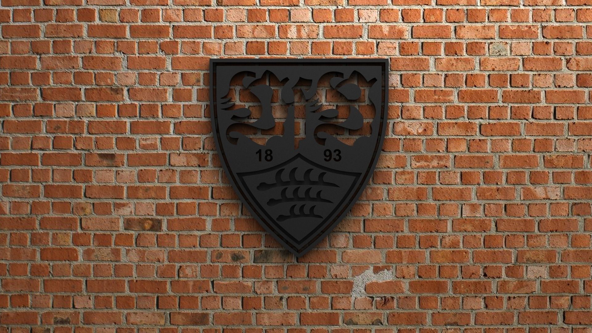 1920x1080 STL file VfB Stuttgart Logo・3D printer design to download・Cults
