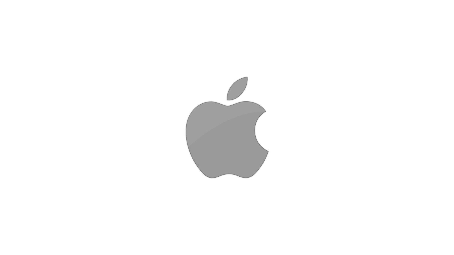 1920x1080 Black and White Apple Mac Logo HD Wallpaper