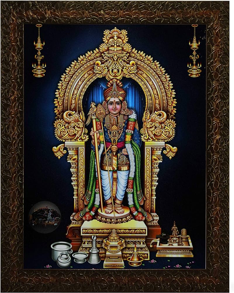 801x1000 Indianara LORD PALANI MURUGAN PRASADAM Painting -Synthetic Wood, 27x30.5x1cm, Multicolour : Amazon.sg: Home