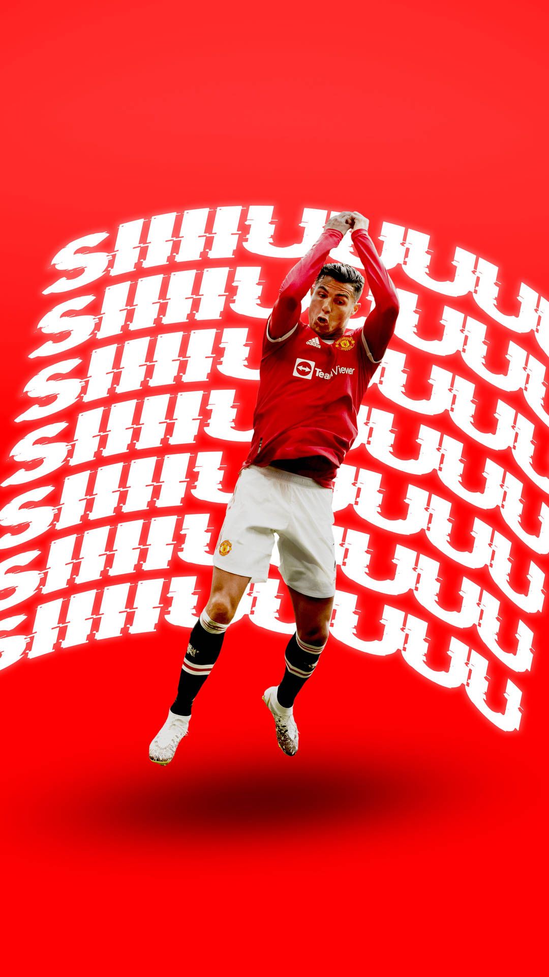 1080x1920 Download Cristiano Ronaldo Manchester United Red Poster Wallpaper