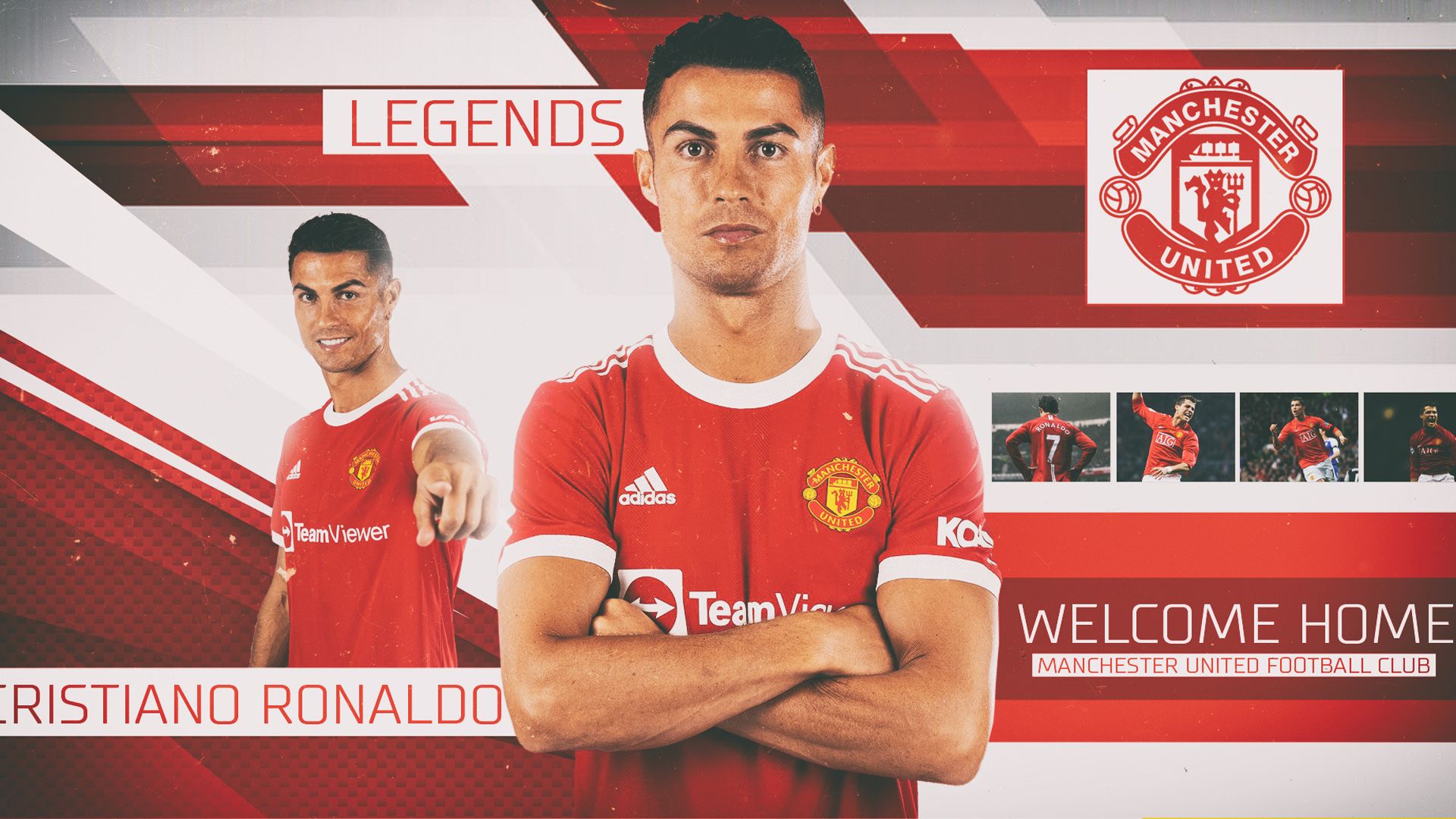 1920x1080 Cristiano Ronaldo With Manchester United Logo HD Ronaldo Wallpaper
