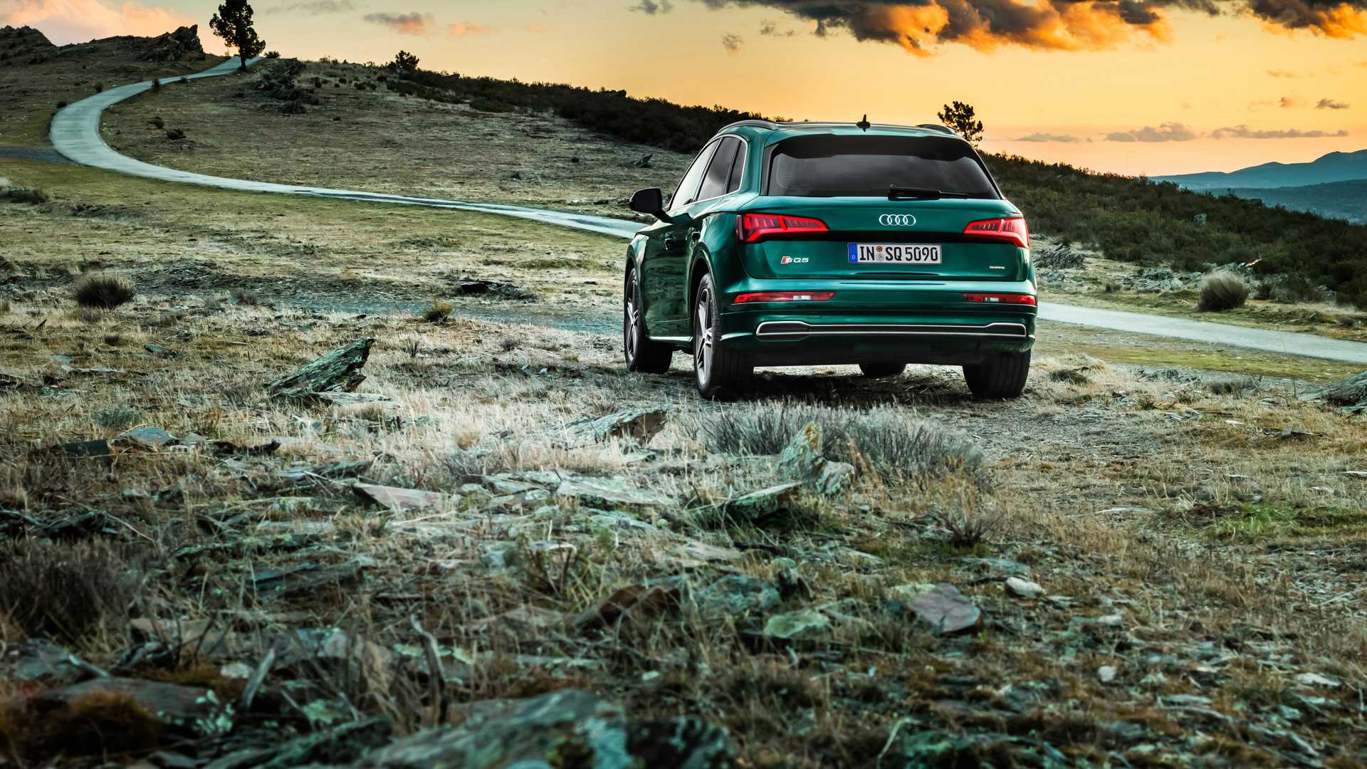1920x1080 Audi SQ5 TDI (Color: Azores Green Metallic) Rear Wallpaper