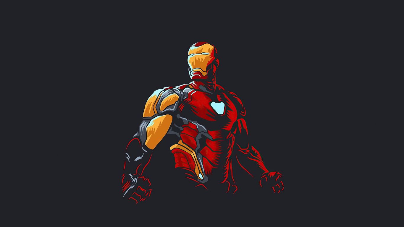 1366x768 Minimal artwork Iron man new suit wallpaper background