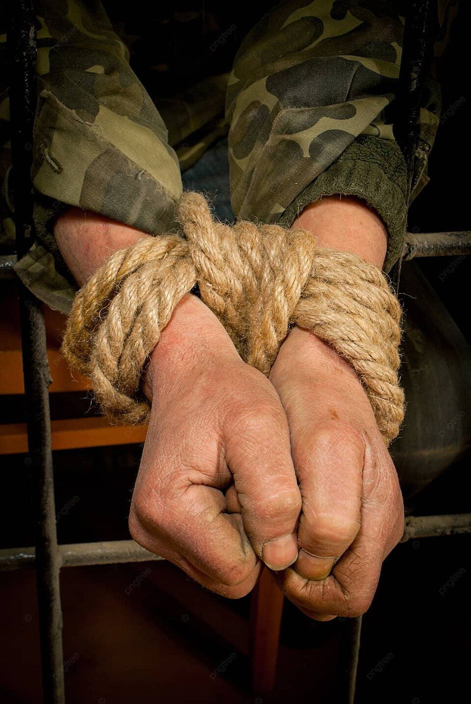 960x1434 Man With Hands Tied Up With Rope Crime Bar Kidnapped Photo Background And Picture For Free Download