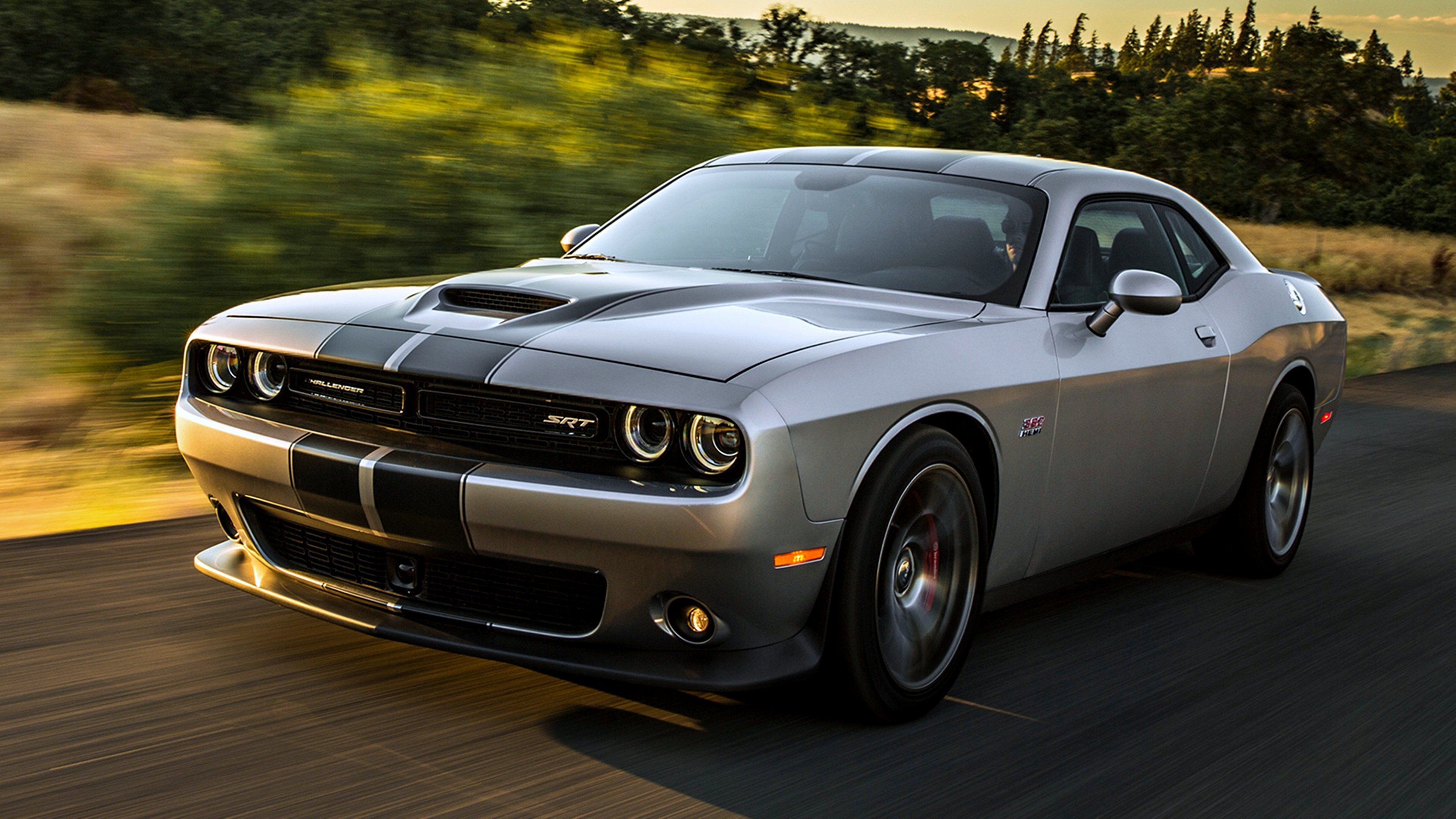 3840x2160 Dodge Challenger SRT 392 gray silver road speed motors cars wallpaperx2160