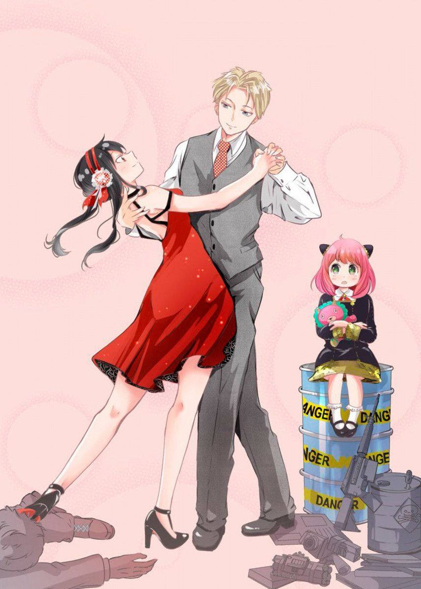 857x1200 Download Spy X Family Dancing Wallpaper