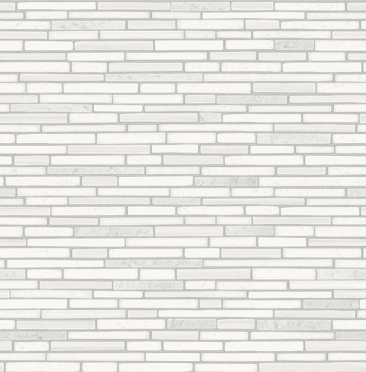 Mini Brick White Marble Solid Core Peel & Stick Mosaic Tile