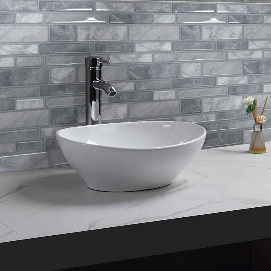 894x894 SHINEONE 12×12 3D Peel and Stick Wallpaper, Heat and Water Proof Vinyl Tiles Self Adhesive Removable Wall Stickers on Kitchen Backsplash Bathroom, 5 Sheets, Marble Design ( Light Grey)