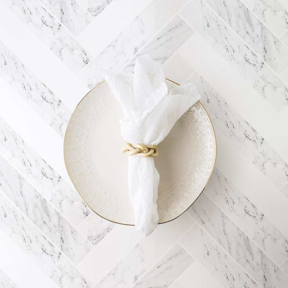 1100x1100 Marble herringbone tile removable wallpaper