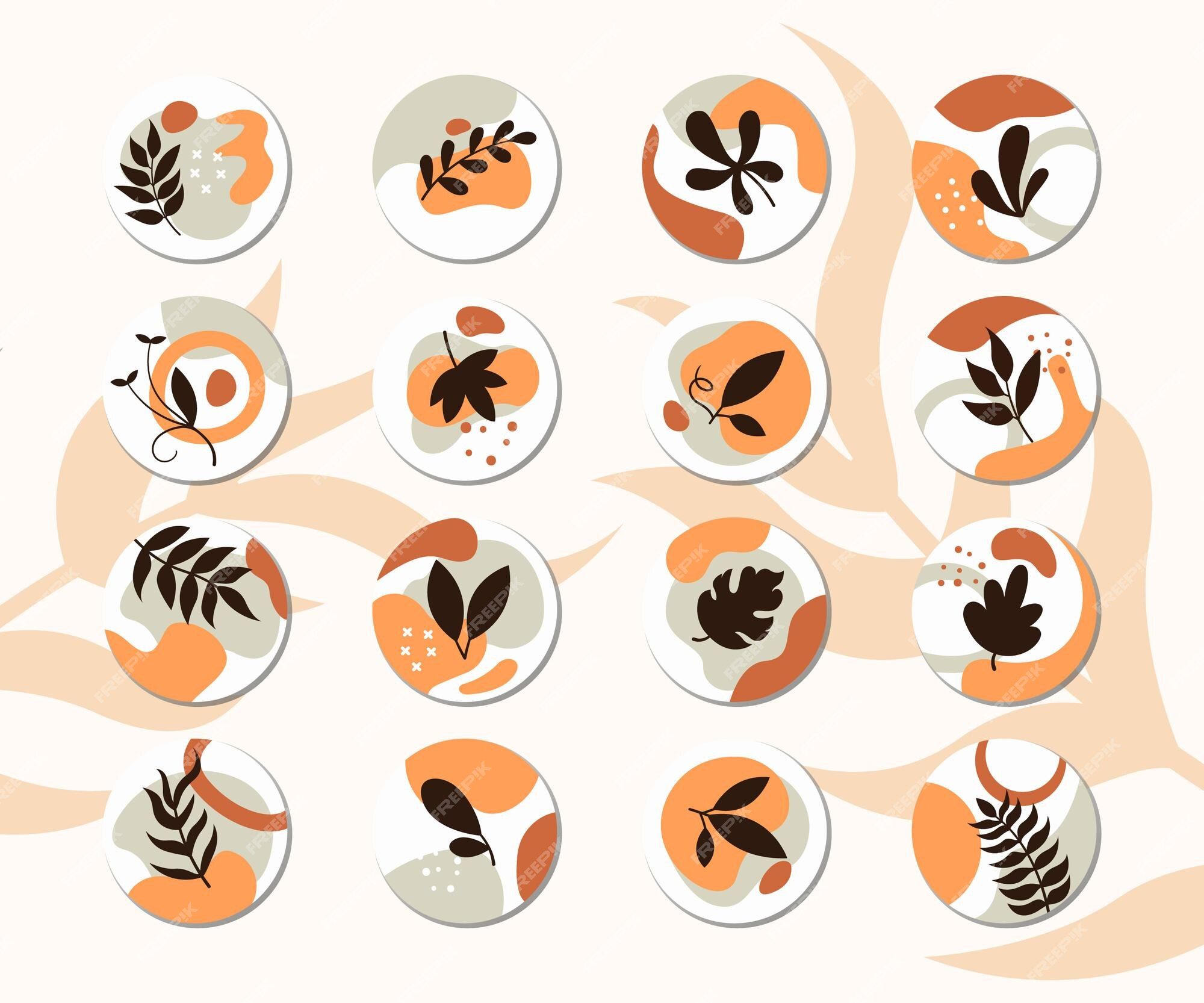 2000x1666 Premium Vector. Collection of creative instagram highlights cover with nature theme
