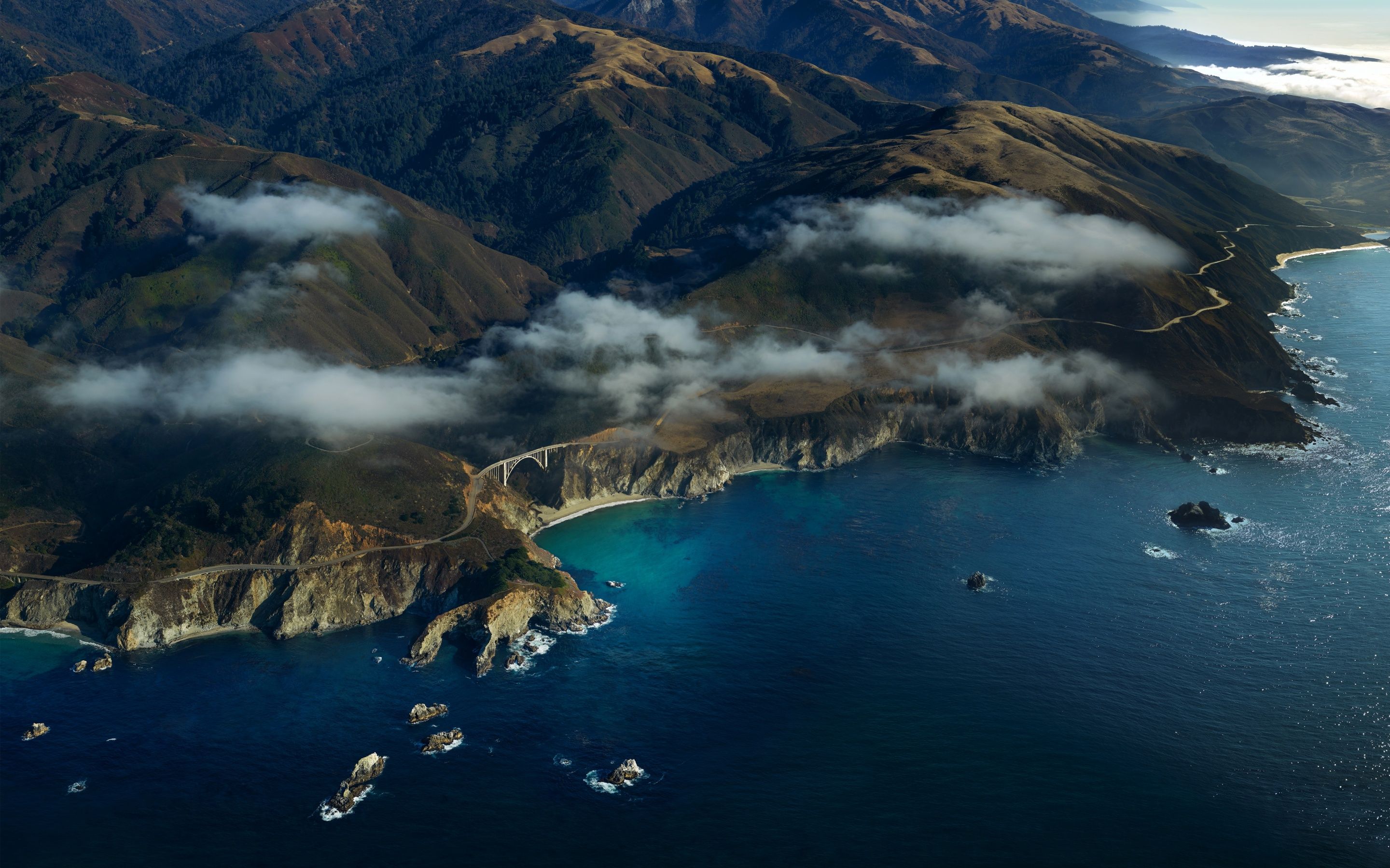 2880x1800 Coastline Wallpaper 4K, macOS Big Sur, Aerial view
