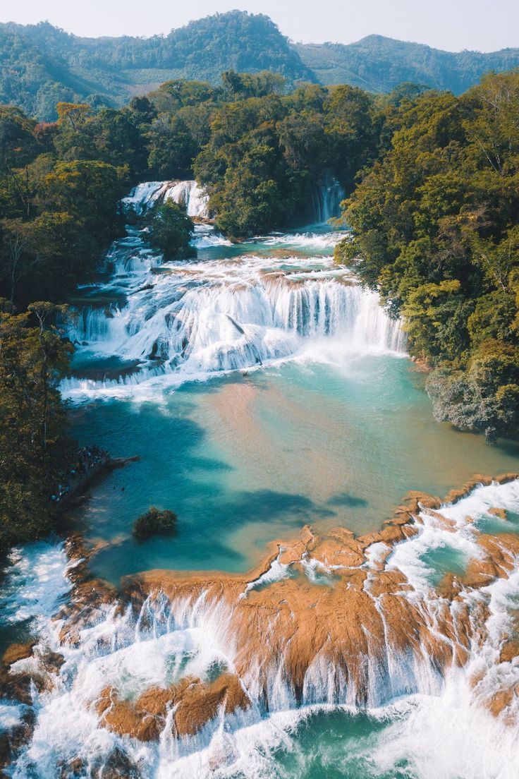 736x1104 Agua Azul waterfall in Chiapas, Mexico. Beautiful waterfalls, Beautiful locations, Breathtaking places