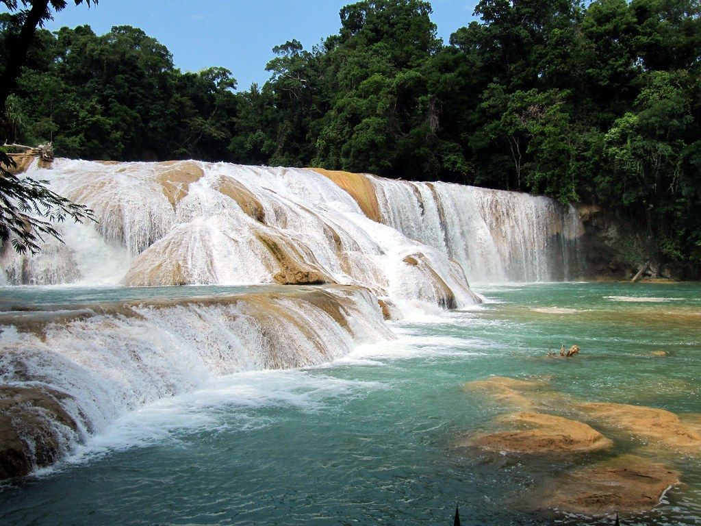 1024x768 Another View, Waterfalls, Agua Azul, Chiapas, Mexico