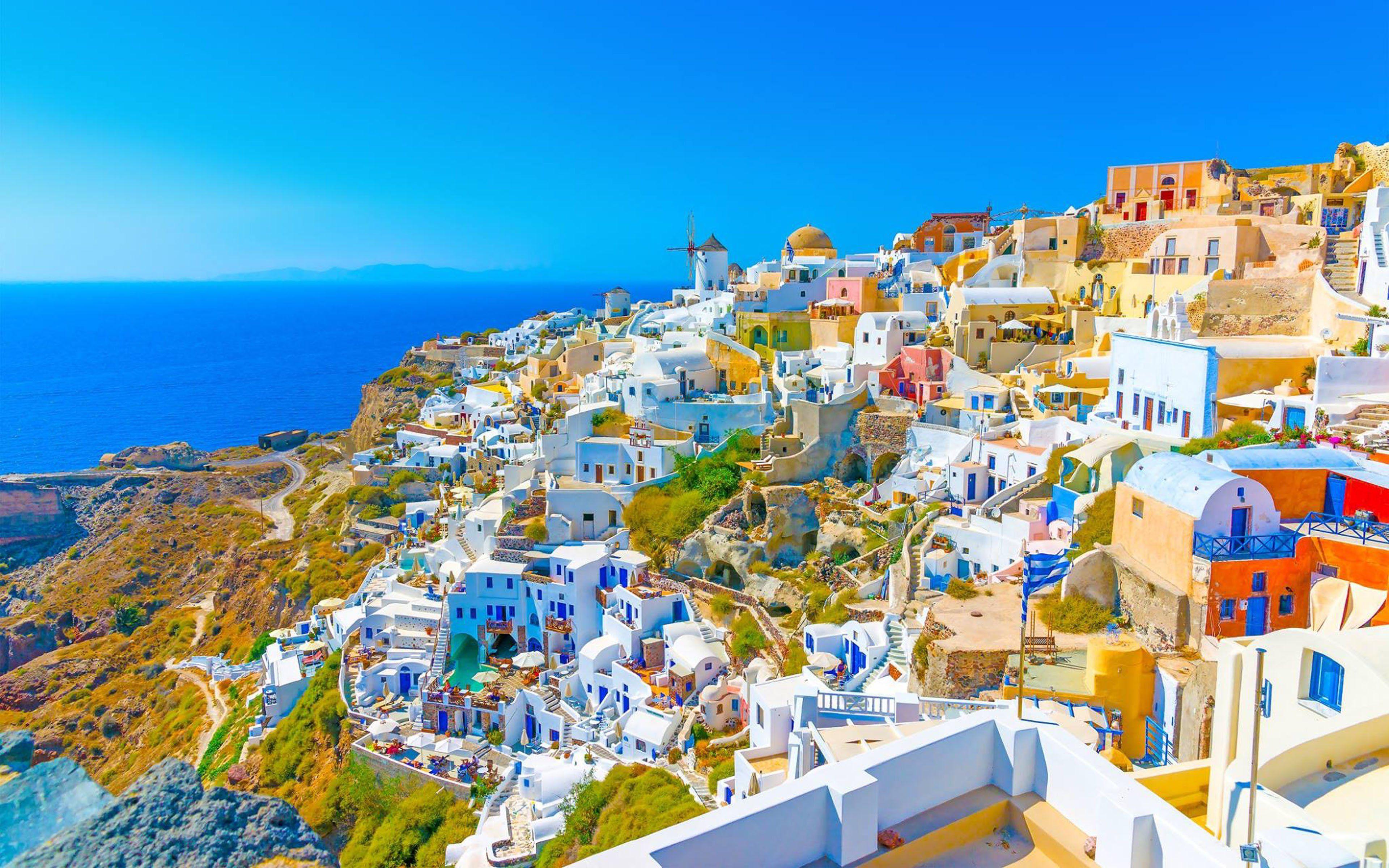 Santorini Island Greece Wallpaper HD City 4K Wallpapers Images and  Background  Wallpapers Den