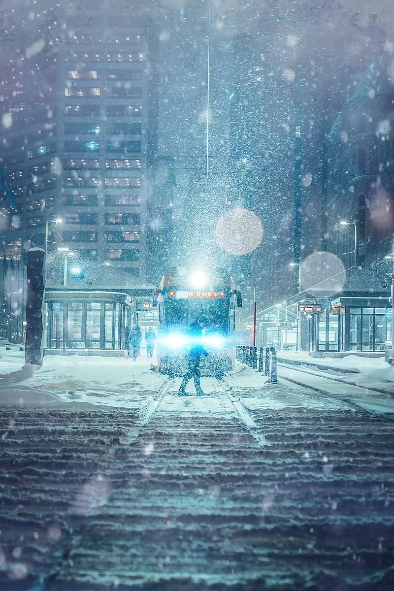 800x1200 Snowy New York, christmas, city, holiday, night, snow, winter, HD phone wallpaper