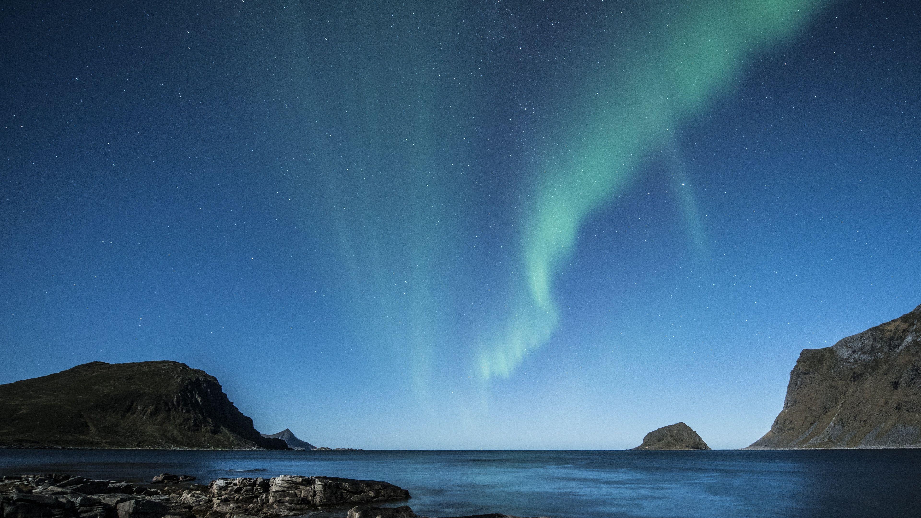3840x2160 Wallpaper 4k Aurora Borealis Beach 5k 4k Wallpaper, 5k Wallpaper