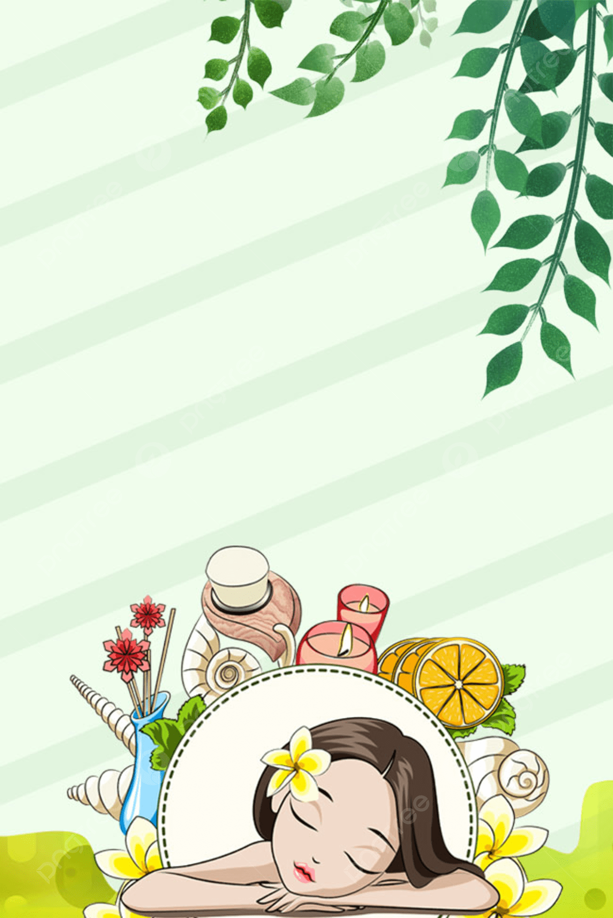 1200x1798 Cartoon Hand Painted Fresh Beauty Skin Care Cosmetics Background Wallpaper Image For Free Download