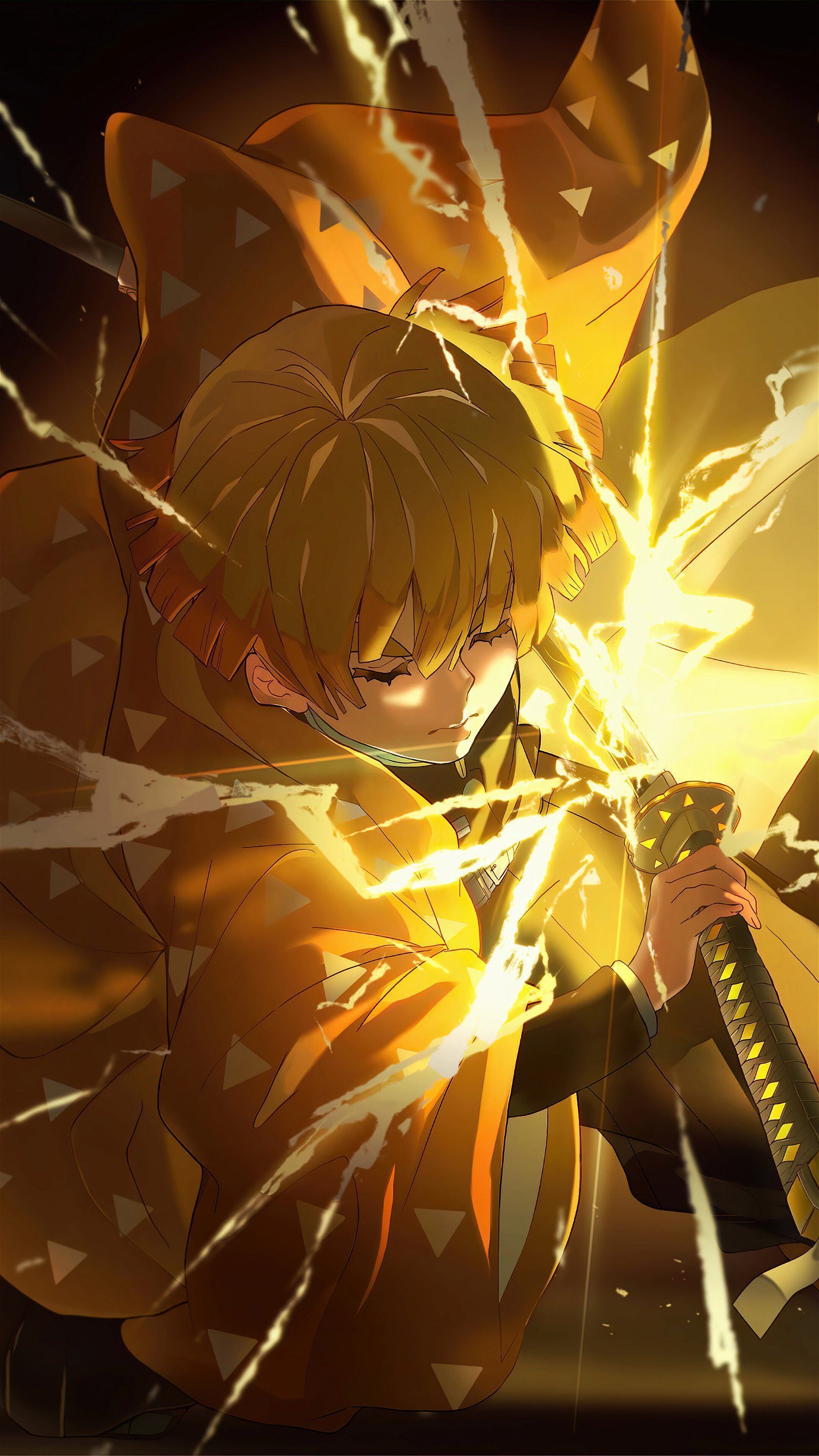 1600x2844 Zenitsu Wallpaper Download