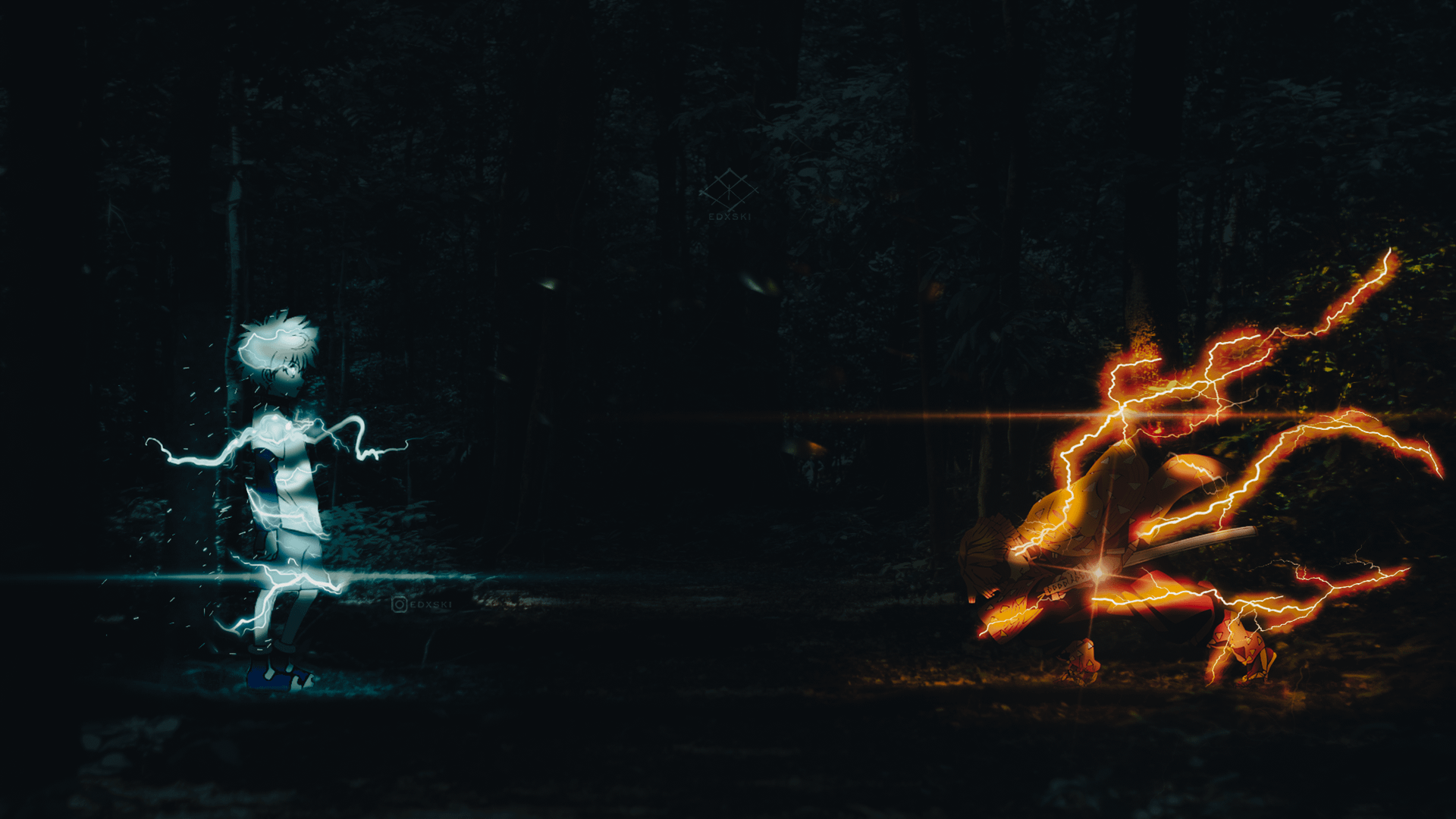 1920x1080 Killua Vs Zenitsu wallpaper