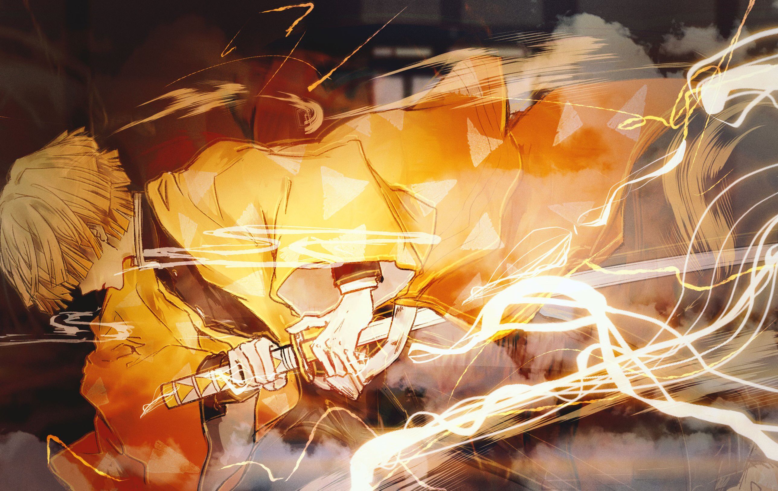 2577x1627 Zenitsu Agatsuma HD Wallpaper and Background