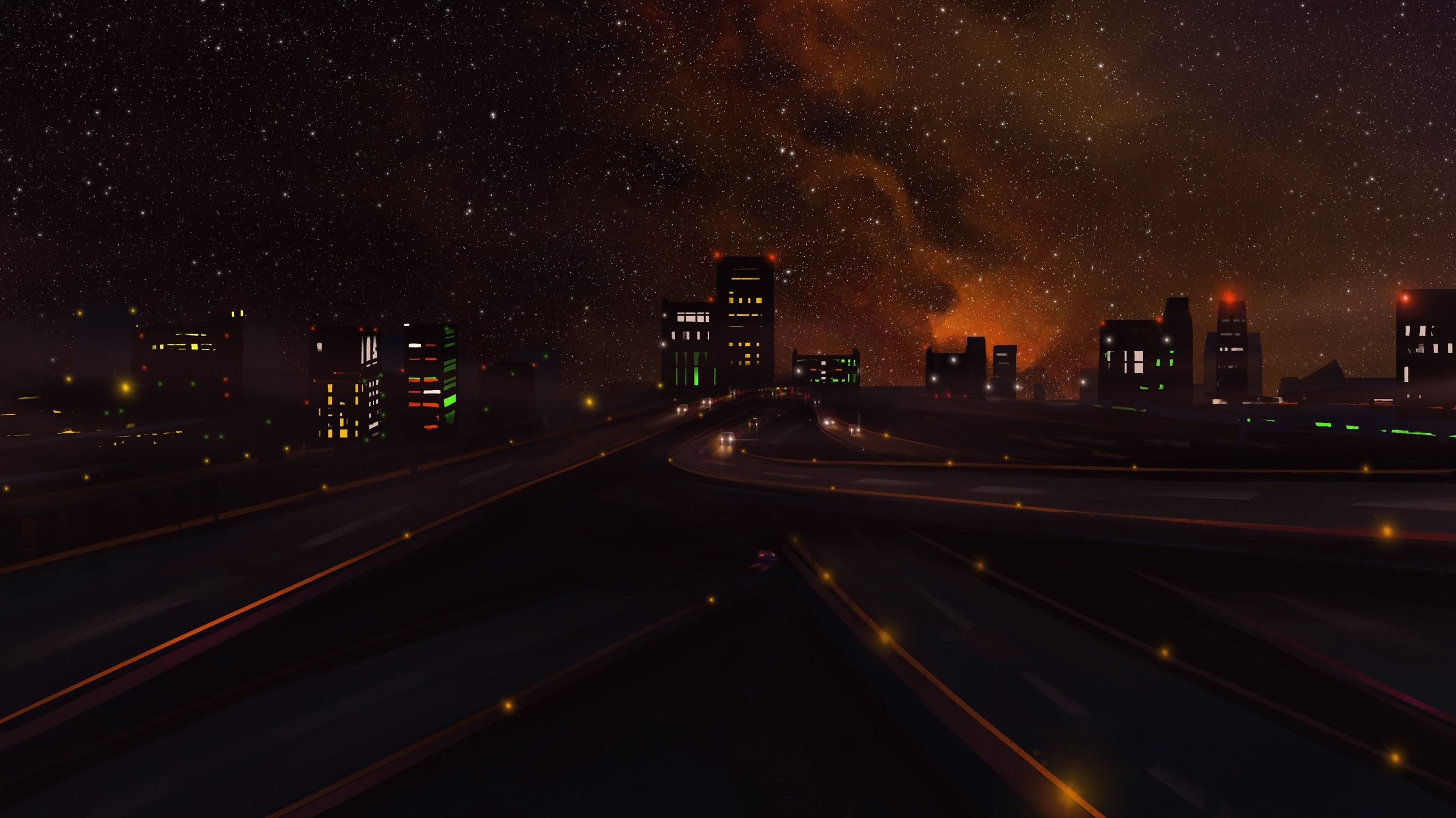 2662x1497 Expressway Night Digital Art, HD Artist, 4k Wallpaper, Image, Background, Photo and Picture