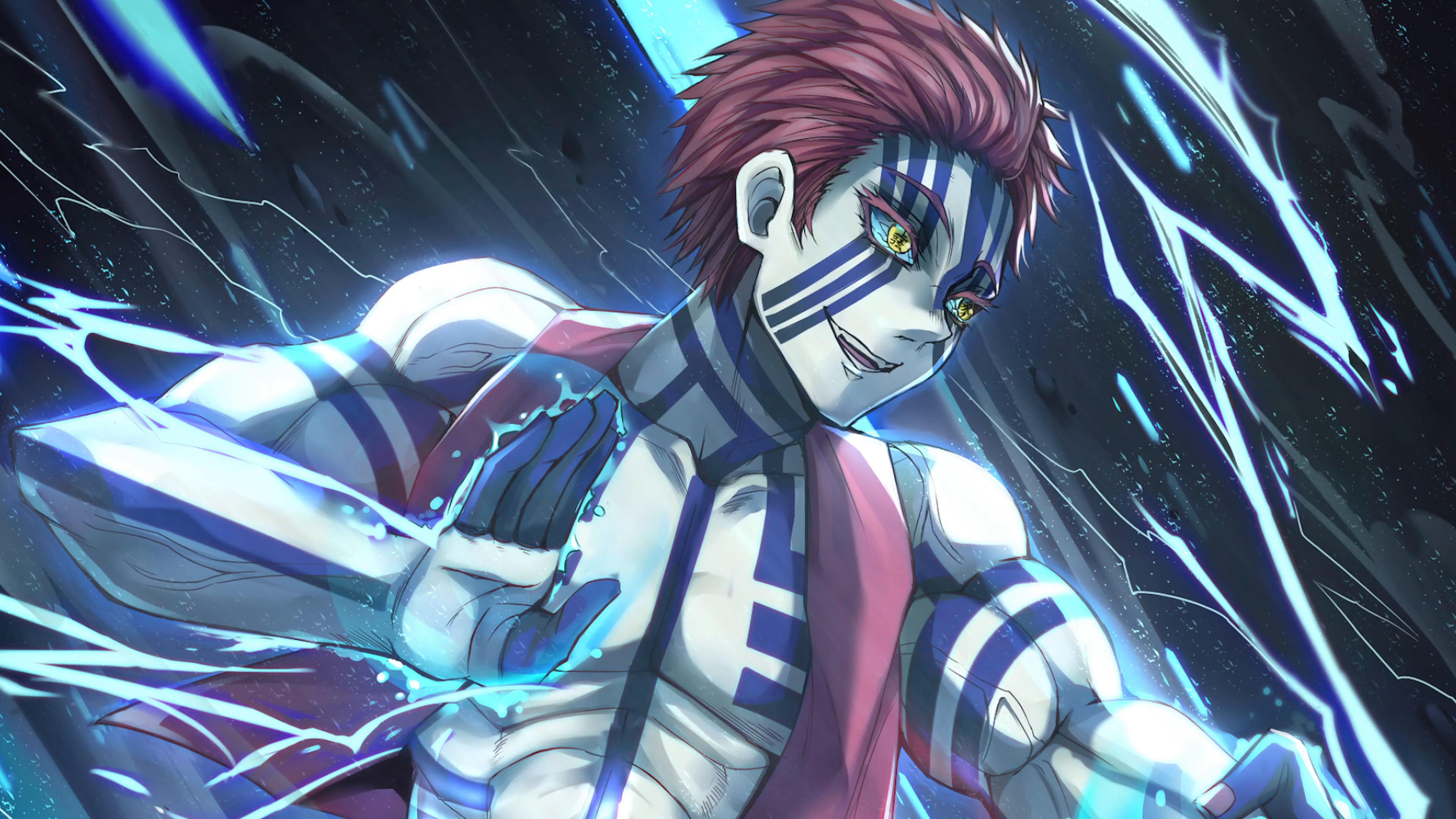 3840x2160 Akaza With A Glowing Blue Body Animated Wallpaper