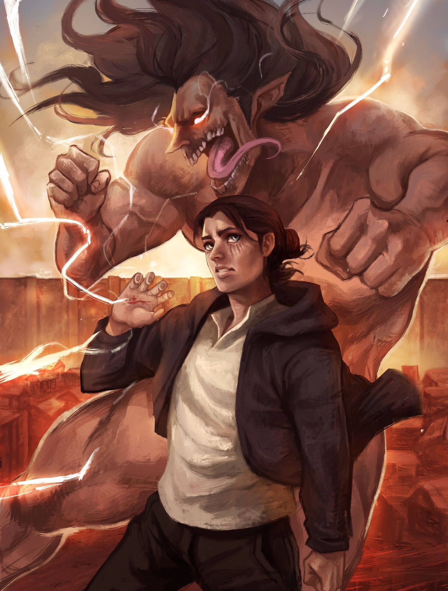 1456x1920 Download Eren Season 4 Fanart Wallpaper