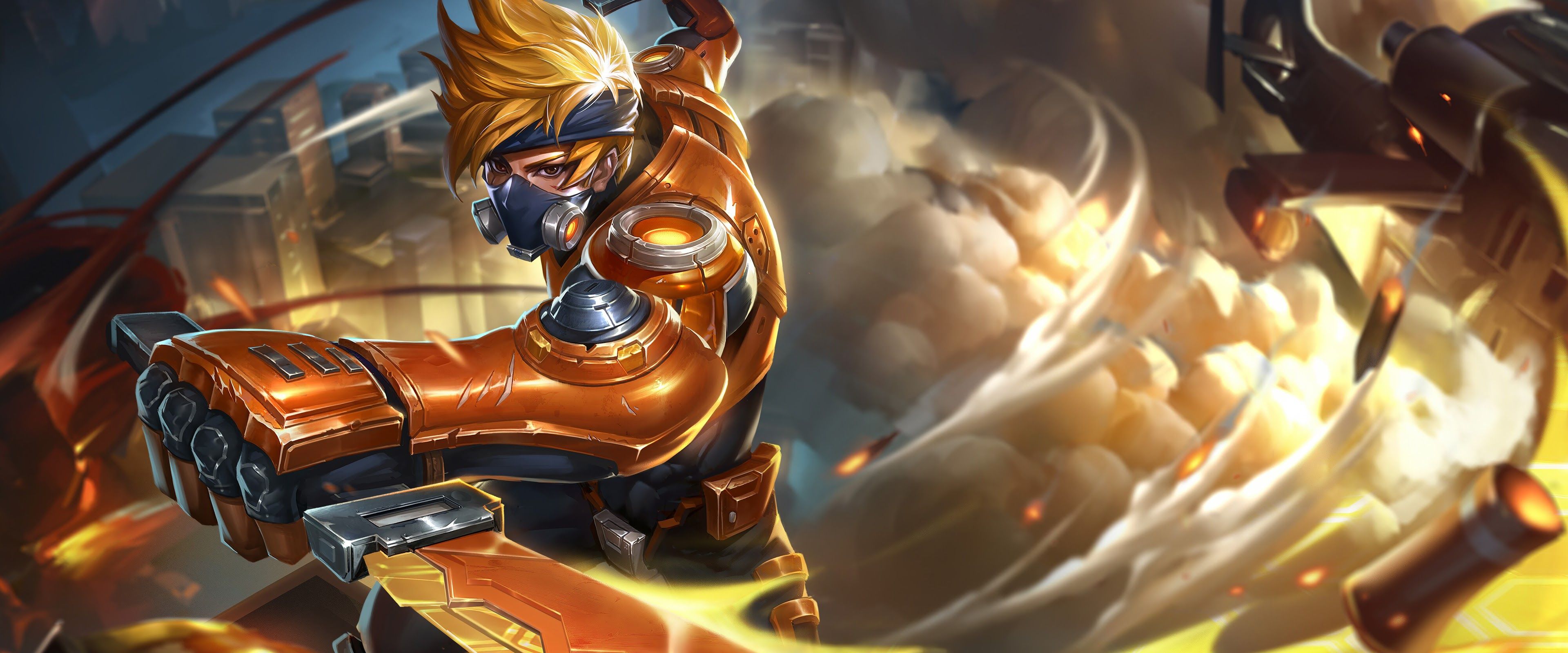 3840x1600 Hayabusa Spacetime Shadow Skin Mobile Legends 4K Wallpaper