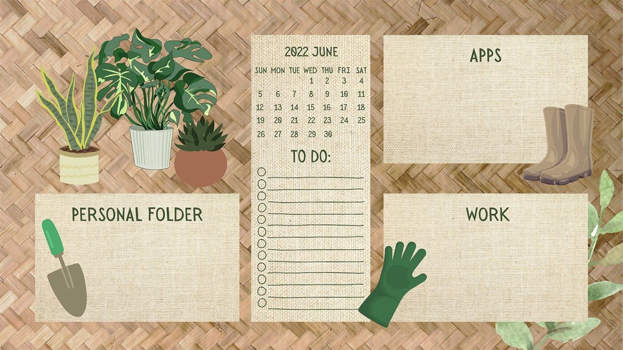 1280x720 Create an aesthetic wallpaper desktop organizer
