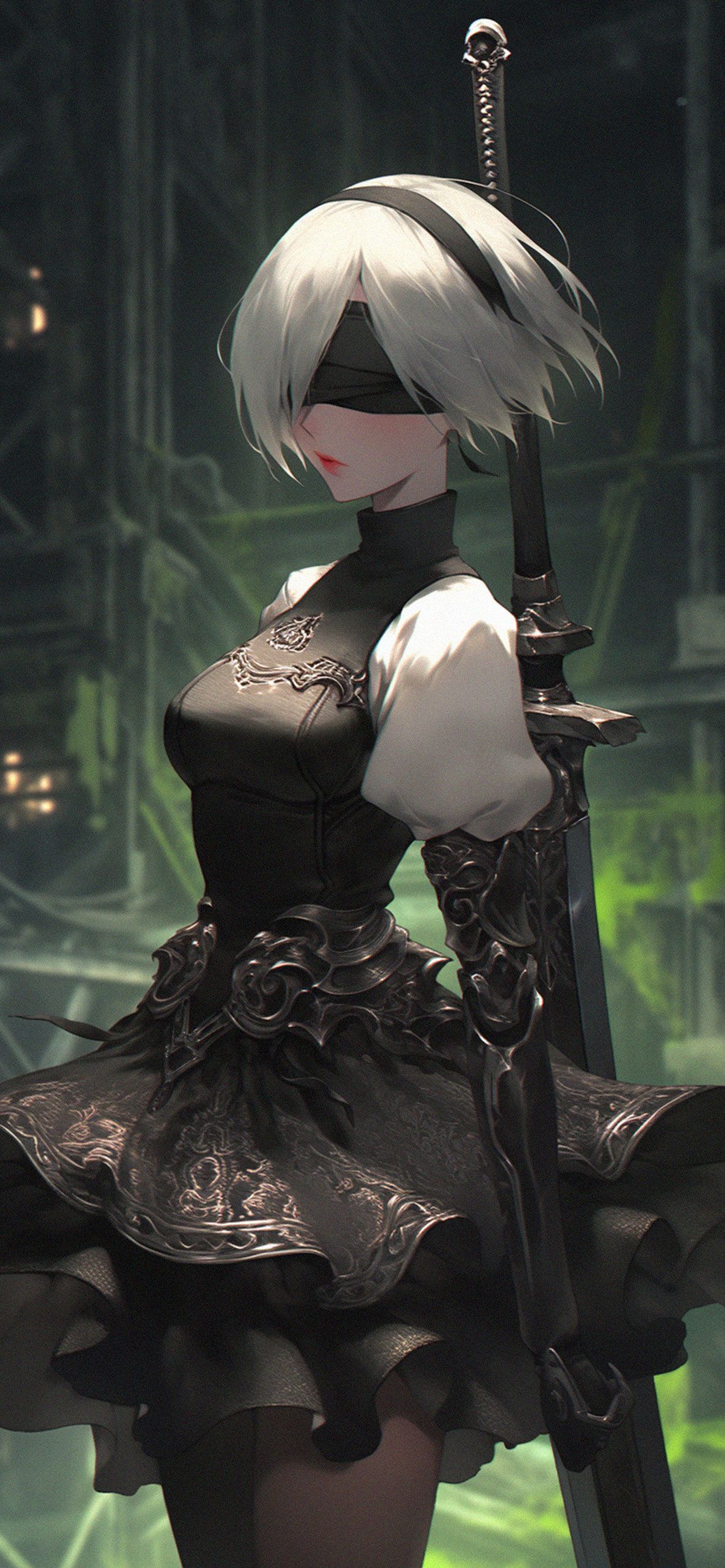 1183x2560 2b Nier Automata Haunted wallpaper Anime Wallpaper 4K