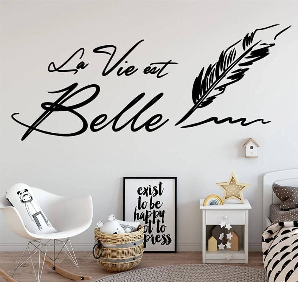 1000x946 LORBAY Fashion Wall Decals French Life is Beautiful La Vie Est Belle Wallpaper for Bedroom Room Decor Art Vinyl Wall Stickers Beautify The Space Gift 30X60CM : Amazon.ca: Tools & Home Improvement