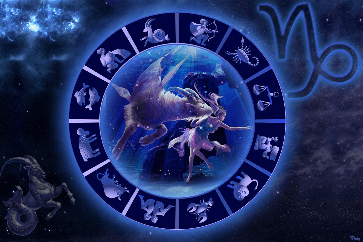 Blue Illuminated Capricorn Zodiac Sign With Colorful Free Stock Photo and  Image