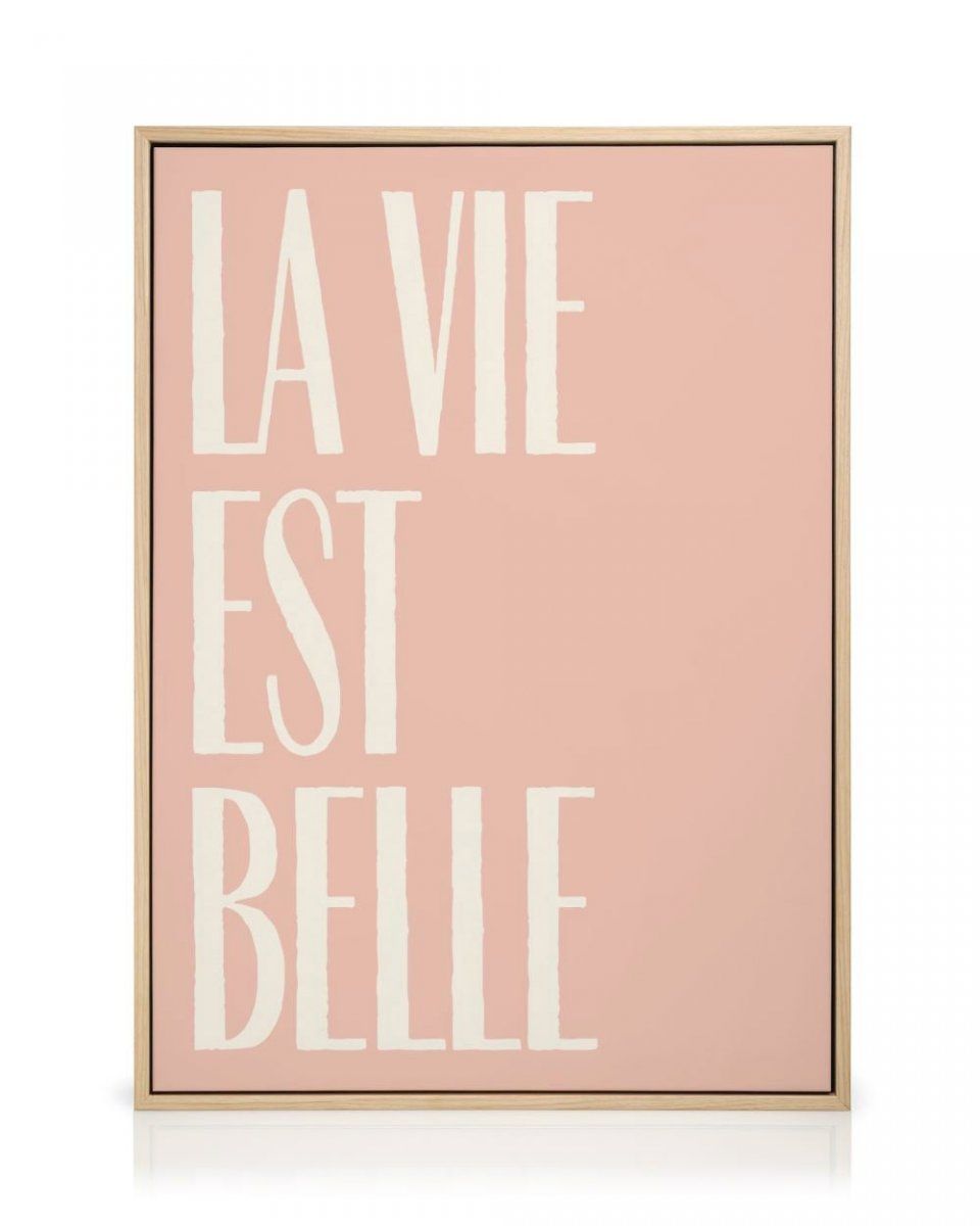 960x1200 La Vie Est Belle Text Canvas