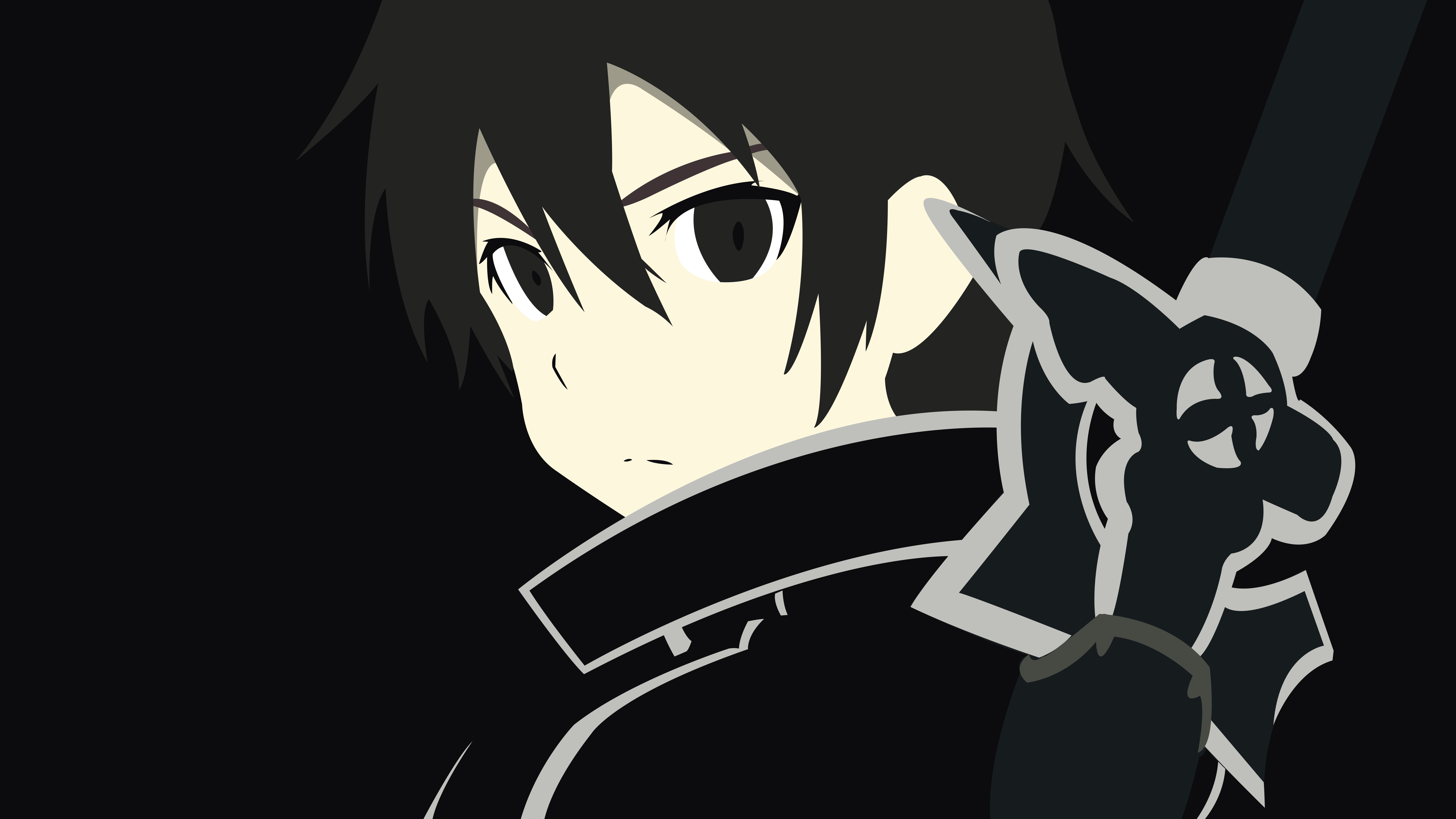 8889x4999 HD desktop wallpaper: Anime, Sword Art Online, Minimalist, Kirito (Sword Art Online), Kazuto Kirigaya download free picture