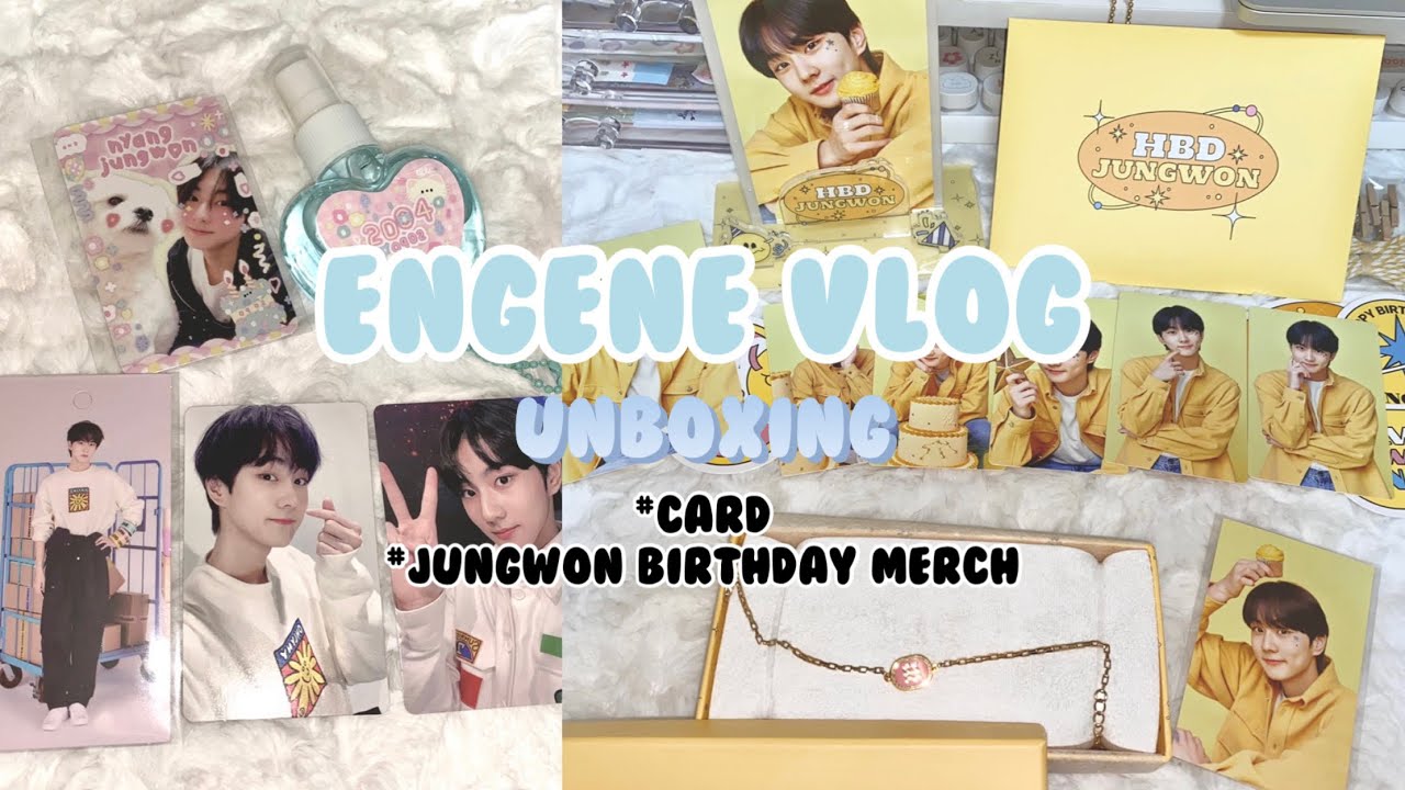 1280x720 ENGENE VLOG แกะพัสดุการ์ด, ENHYPEN JUNGWON Birthday Merch